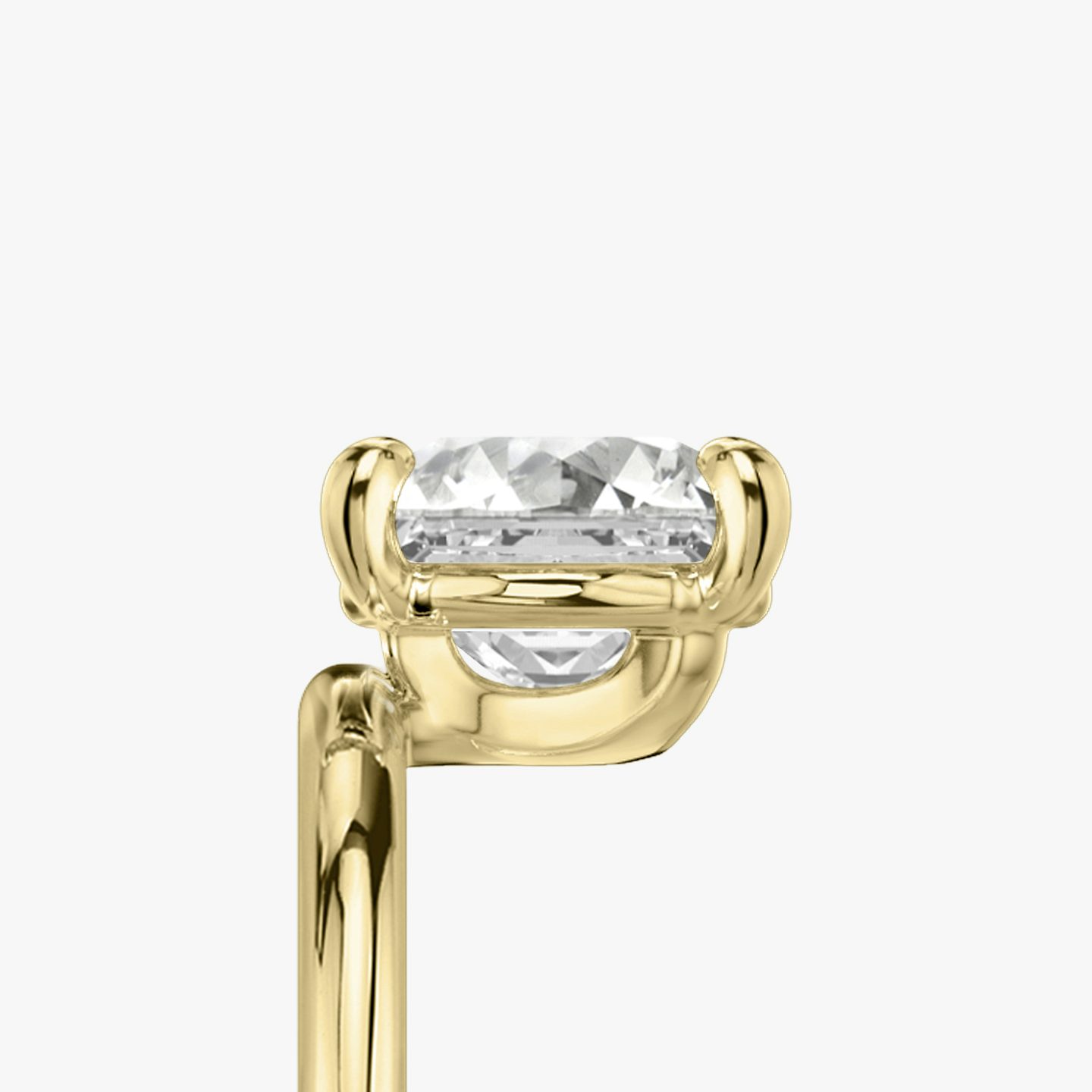 Anillo de compromiso Hover | Asscher | 18k | Oro amarillo | bandAccent: Simple | diamondOrientation: vertical | caratWeight: other