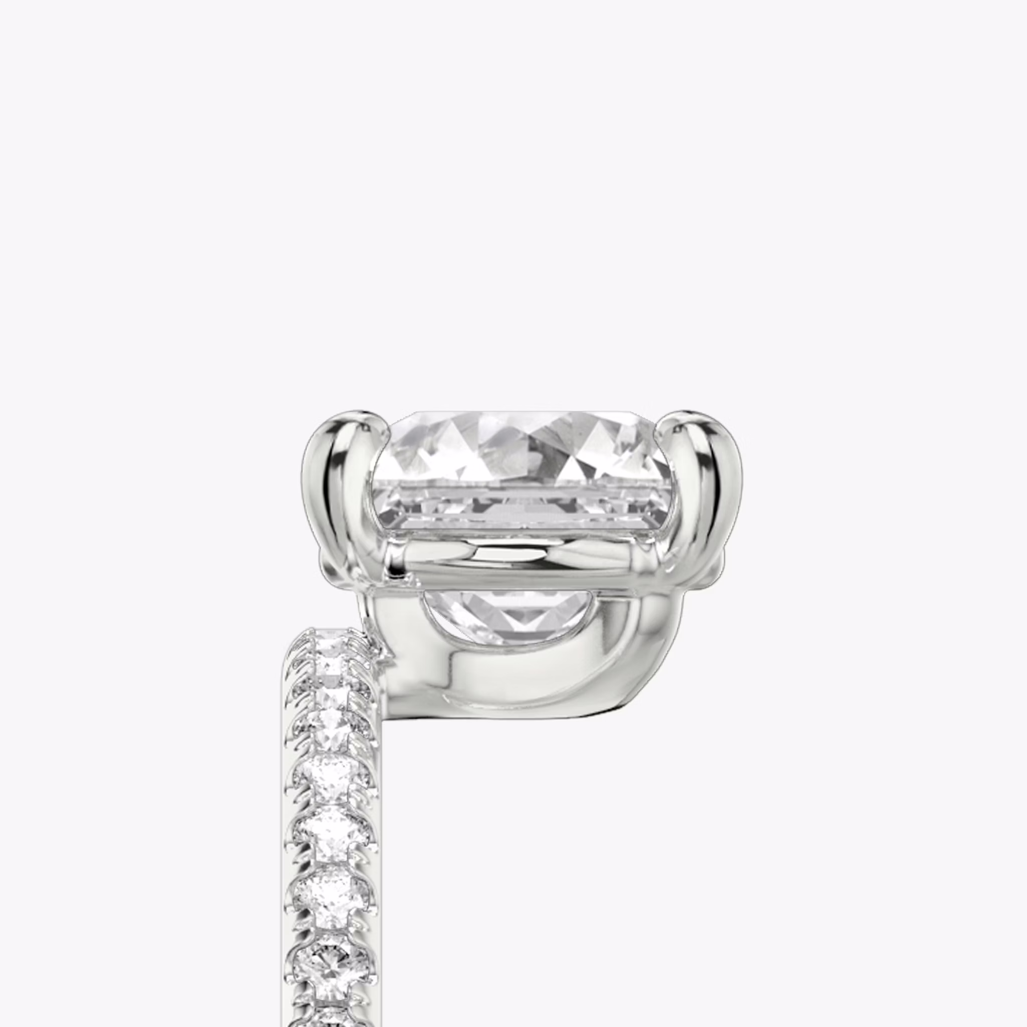 The Hover | Asscher | Platinum | bandAccent: Pavé | diamondOrientation: vertical | caratWeight: other