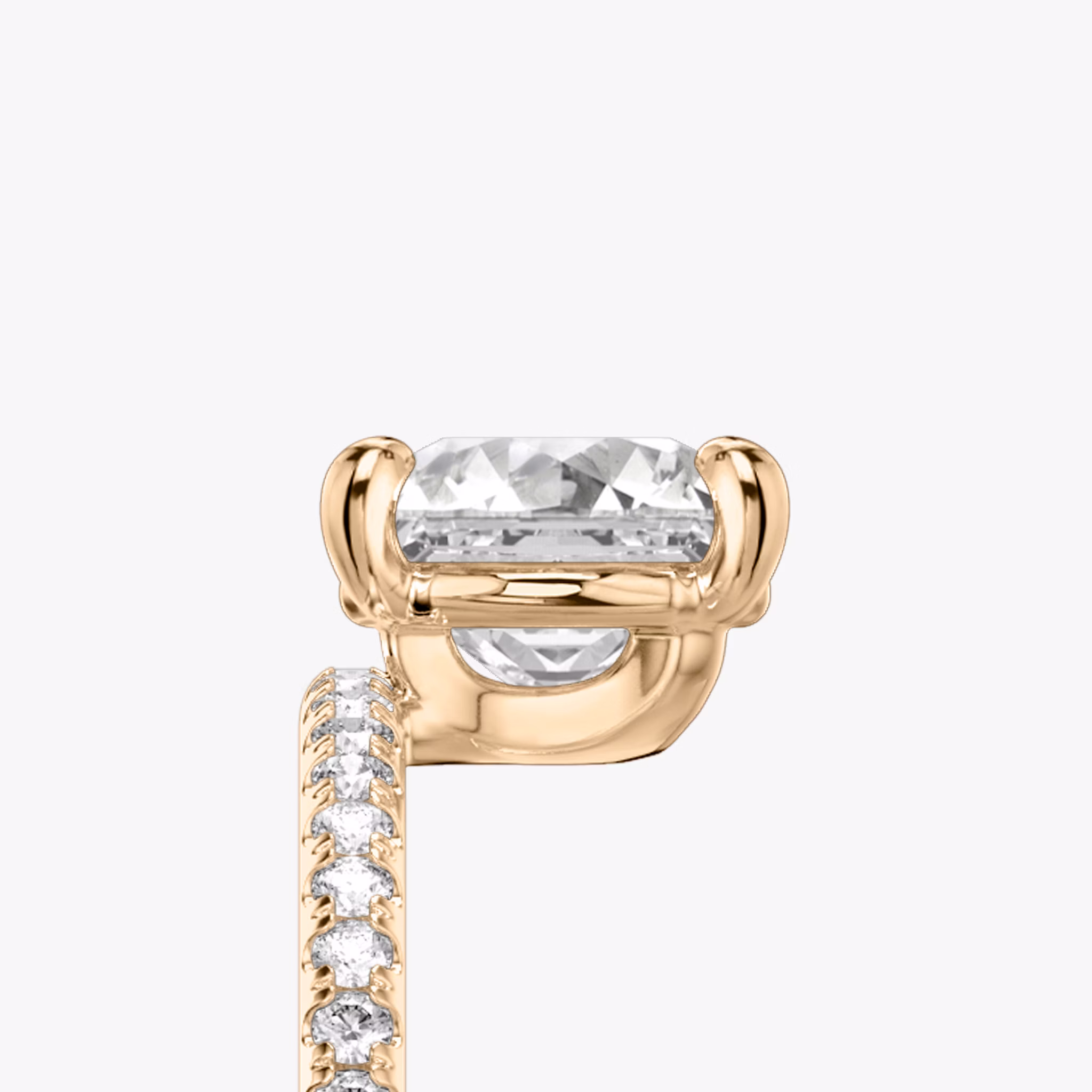 The Hover | Asscher | 14k | Rose Gold | bandAccent: Pavé | diamondOrientation: vertical | caratWeight: other