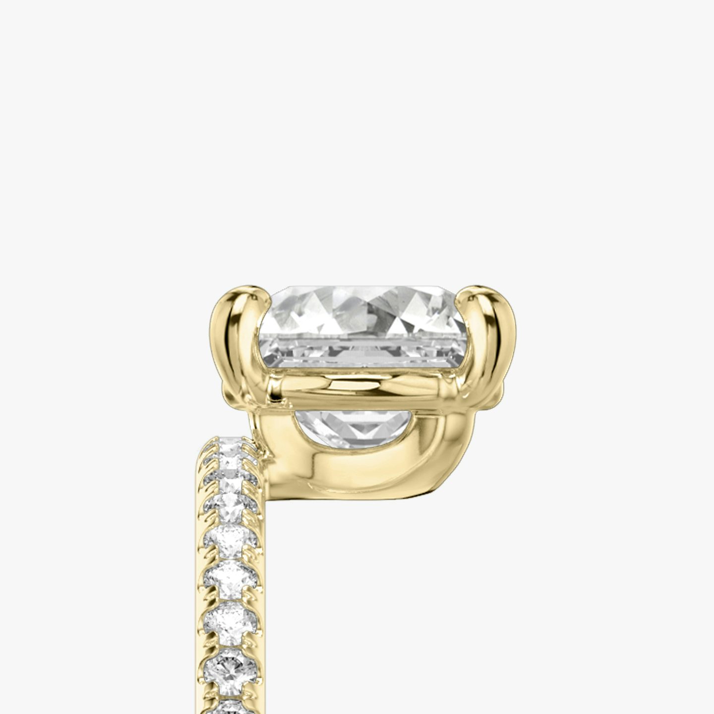 Hover | Asscher | 18k | Gelbgold | bandAccent: Mit Pavé-Besatz | diamondOrientation: vertical | caratWeight: other