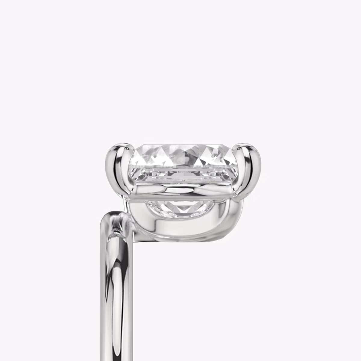 The Hover | Princess | 18k | White Gold | bandAccent: Plain | diamondOrientation: vertical | caratWeight: other