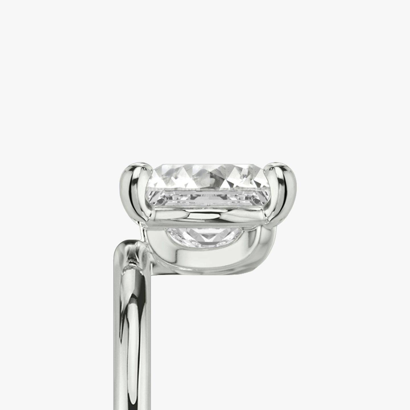 The Hover | Princess | 18k | White Gold | bandAccent: Plain | diamondOrientation: vertical | caratWeight: other