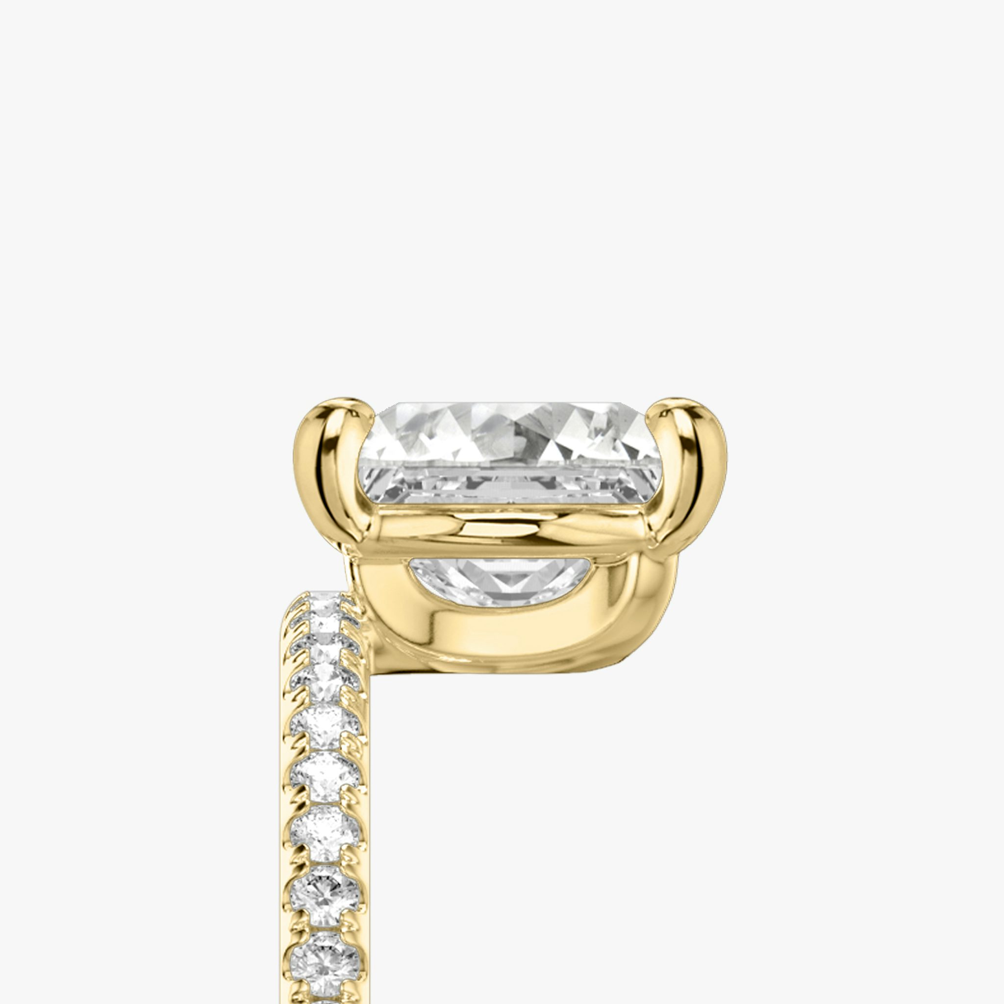 The Hover | Princess | 18k | Yellow Gold | bandAccent: Pavé | diamondOrientation: vertical | caratWeight: other