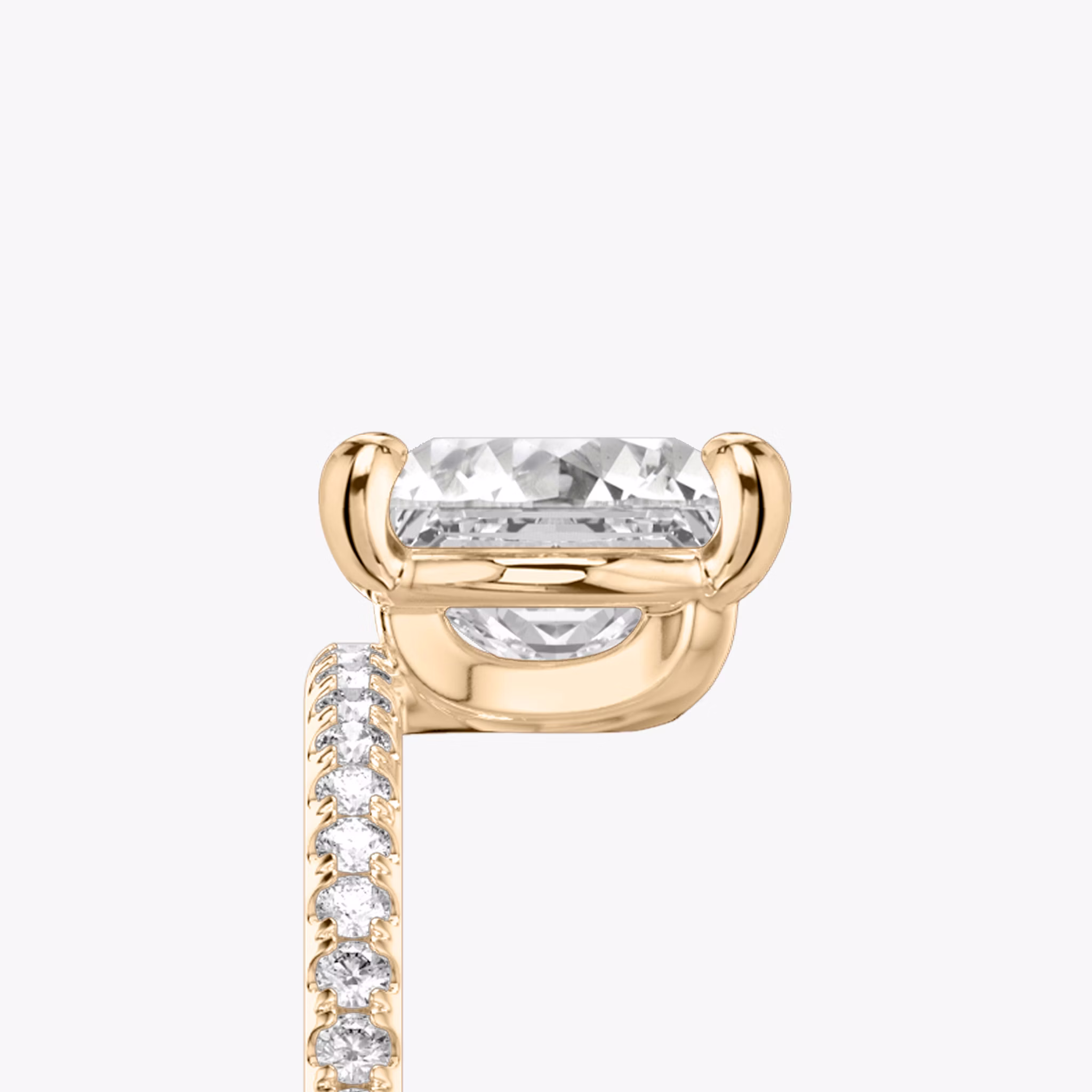 The Hover | Princess | 14k | Rose Gold | bandAccent: Pavé | diamondOrientation: vertical | caratWeight: other