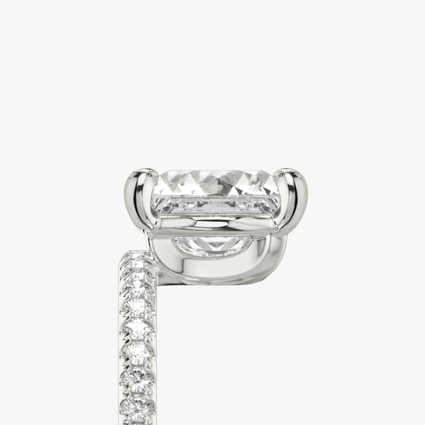 The Hover | Princess | 18k | White Gold | bandAccent: Pavé | diamondOrientation: vertical | caratWeight: other