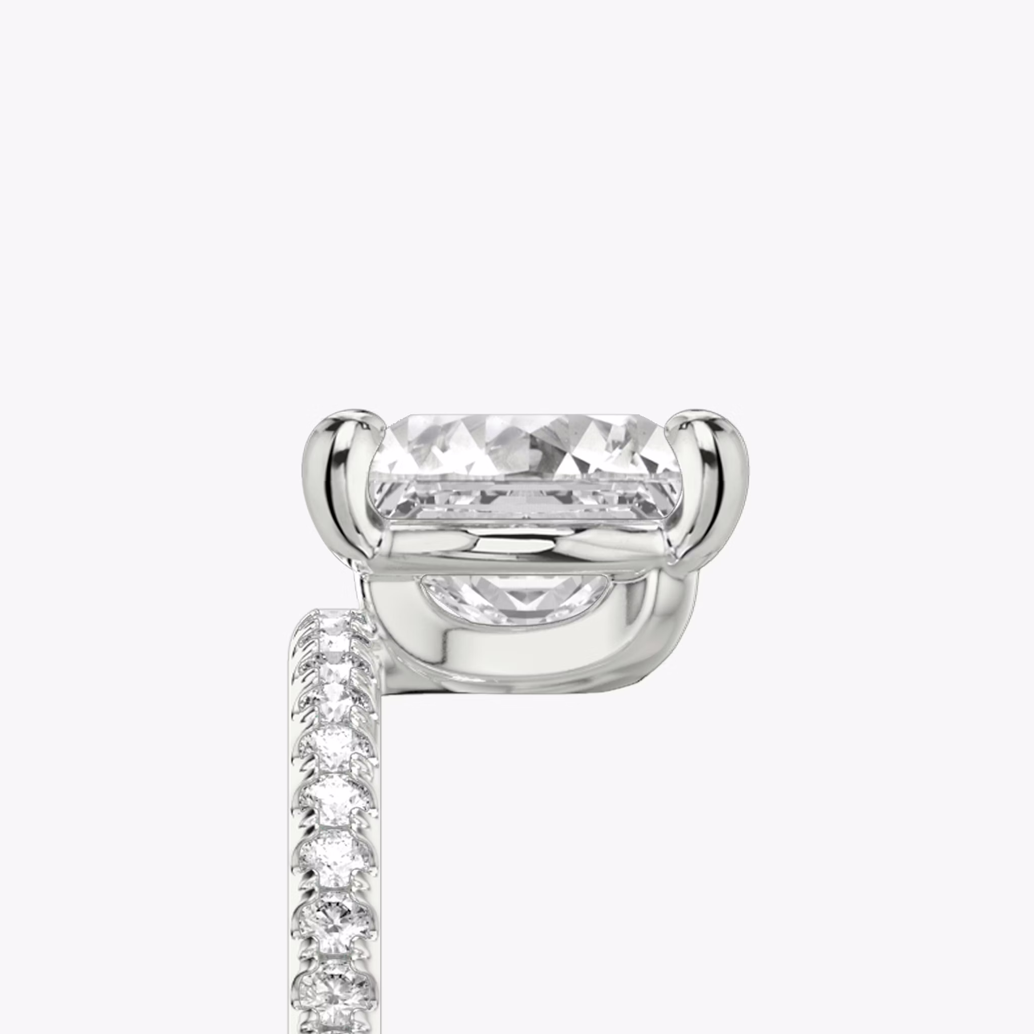 The Hover | Princess | Platinum | bandAccent: Pavé | diamondOrientation: vertical | caratWeight: other