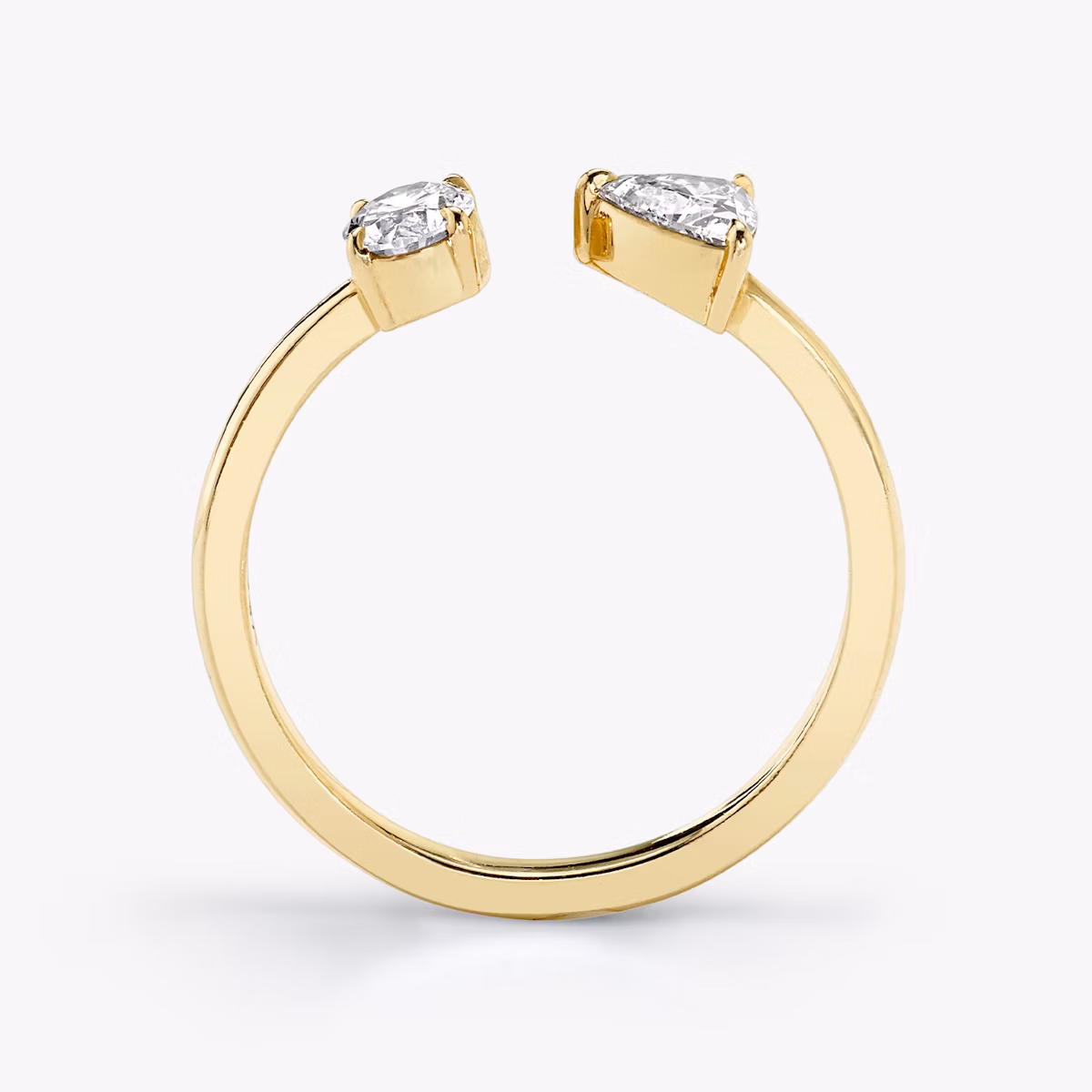 Mixed Cuff Ring | Oval and Trillion | 14k | Yellow Gold