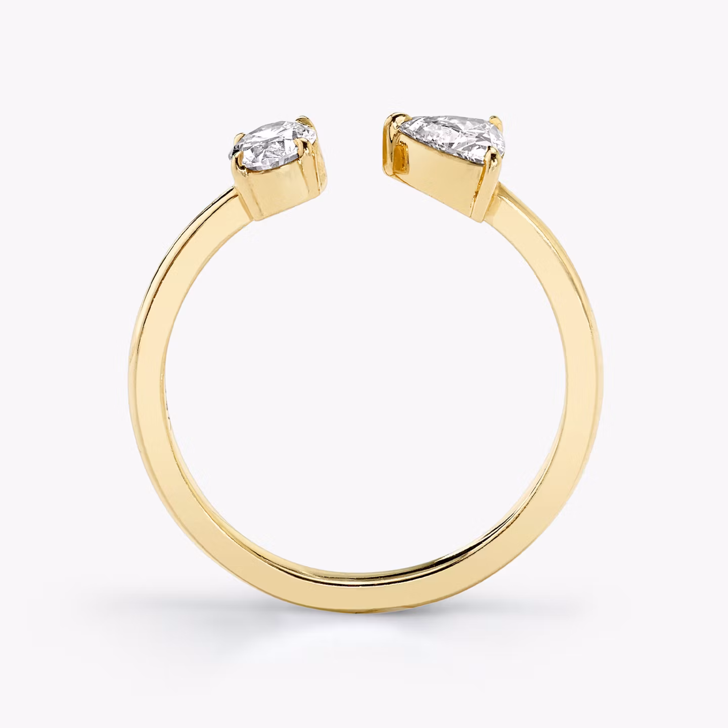 Mixed Cuff Ring | Oval und Trillant | 14k | Gelbgold