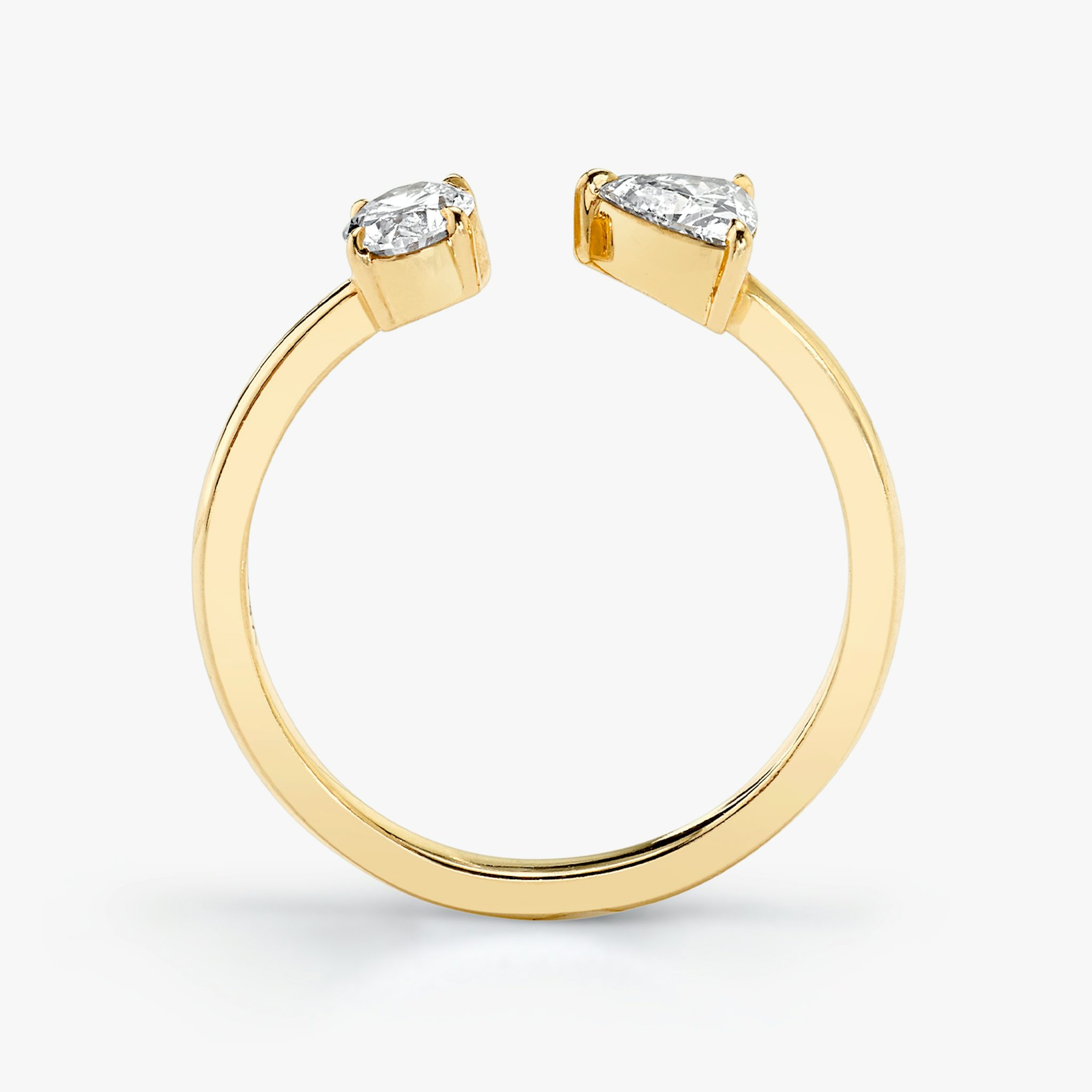 Mixed Cuff Ring | Oval and Trillion | 14k | Yellow Gold