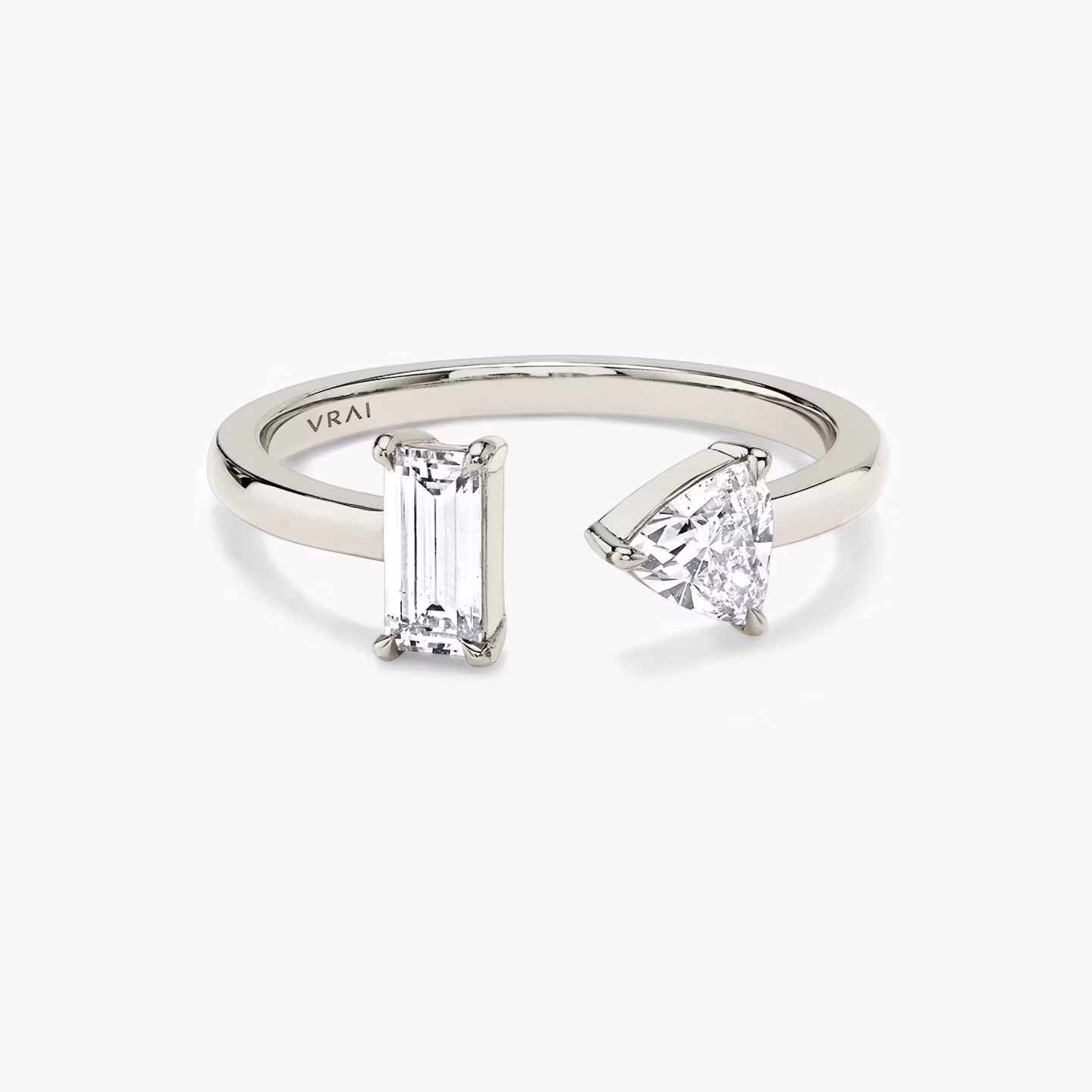 Mixed Cuff Ring Baguette and Trillion | White Gold