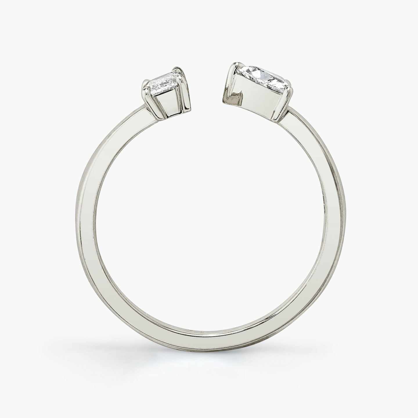 Mixed Cuff Ring | Baguette and Trillion | 14k | White Gold