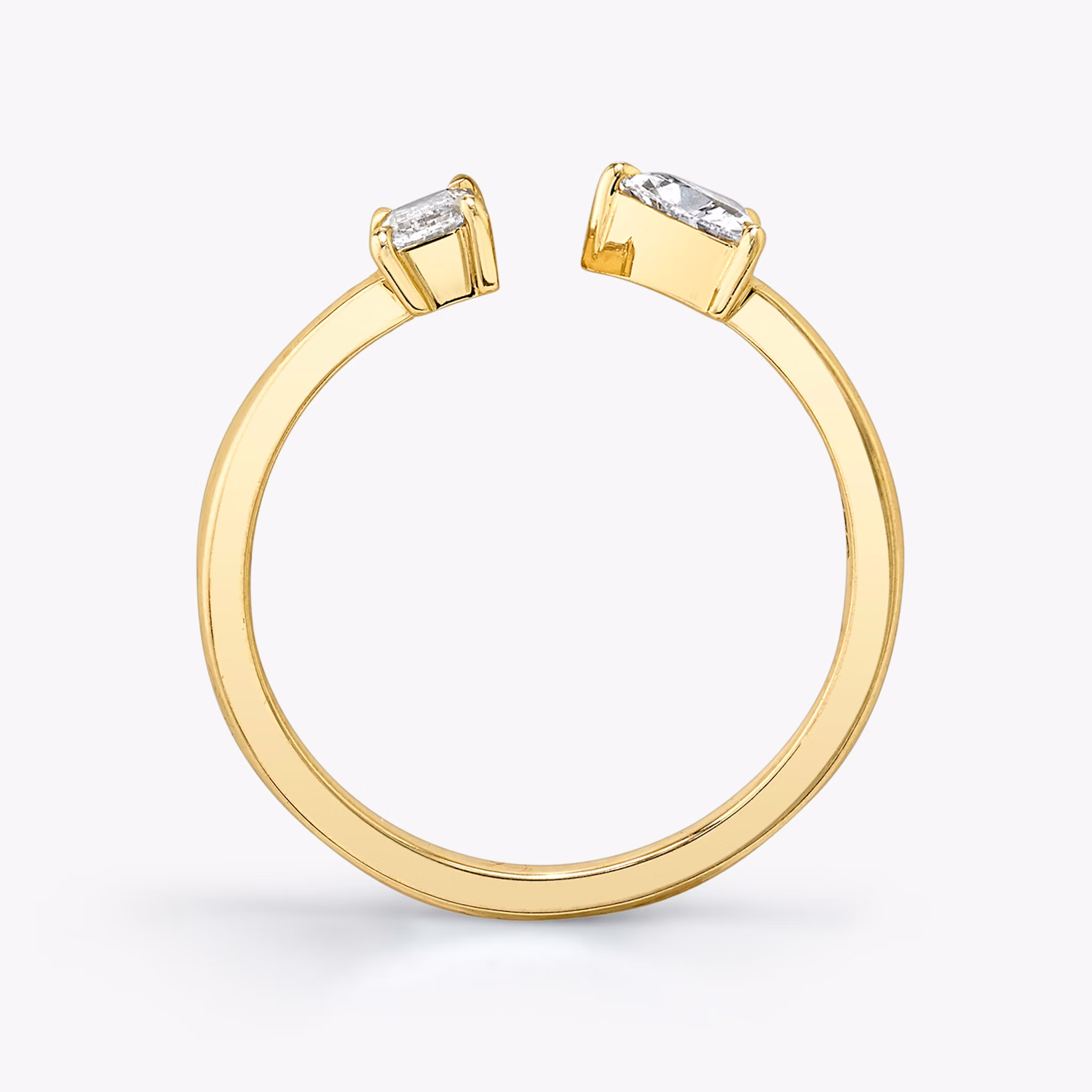 Mixed Cuff Ring | Baguette and Trillion | 14k | Yellow Gold