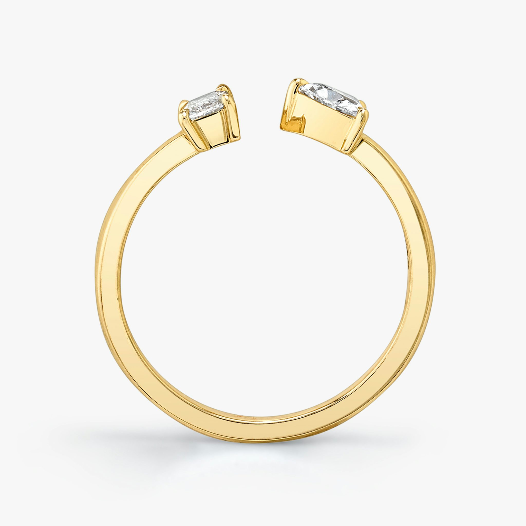 Mixed Cuff Ring | Baguette and Trillion | 14k | Yellow Gold