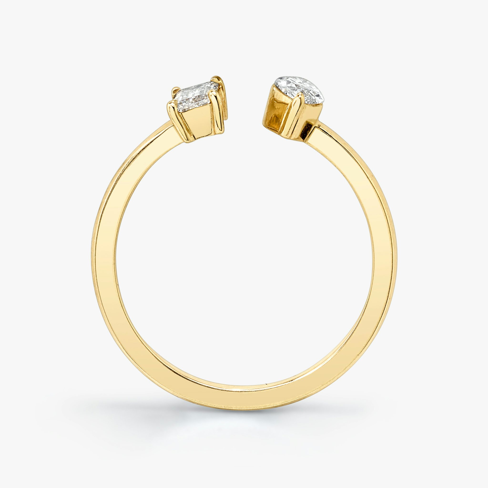 Mixed Cuff Ring | Baguette and Marquise | 14k | Yellow Gold