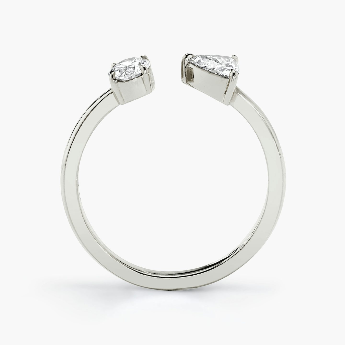 Mixed Cuff Ring | Oval and Trillion | 14k | White Gold