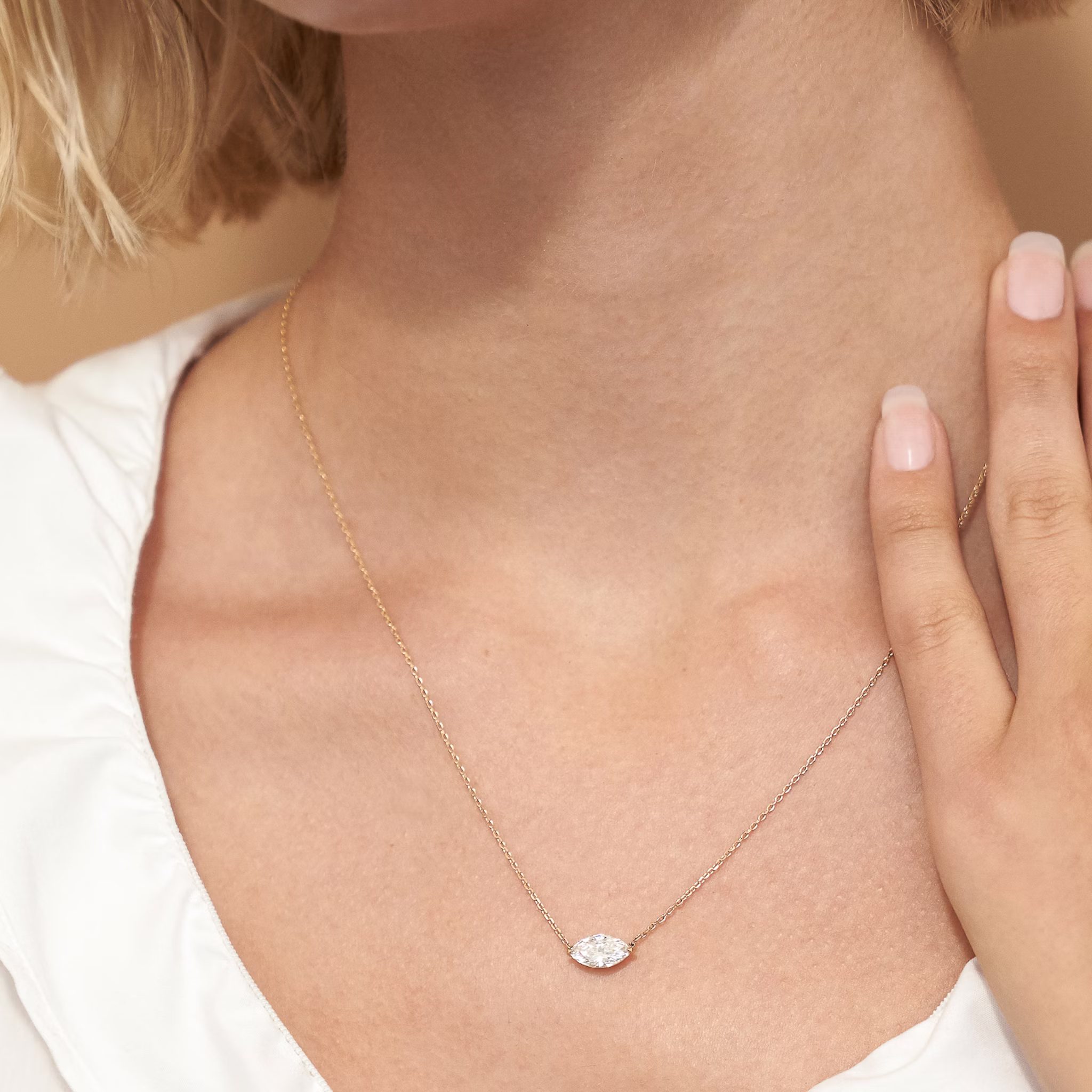 VRAI Solitaire Necklace | Marquise | 14k | Yellow Gold | caratWeight: other