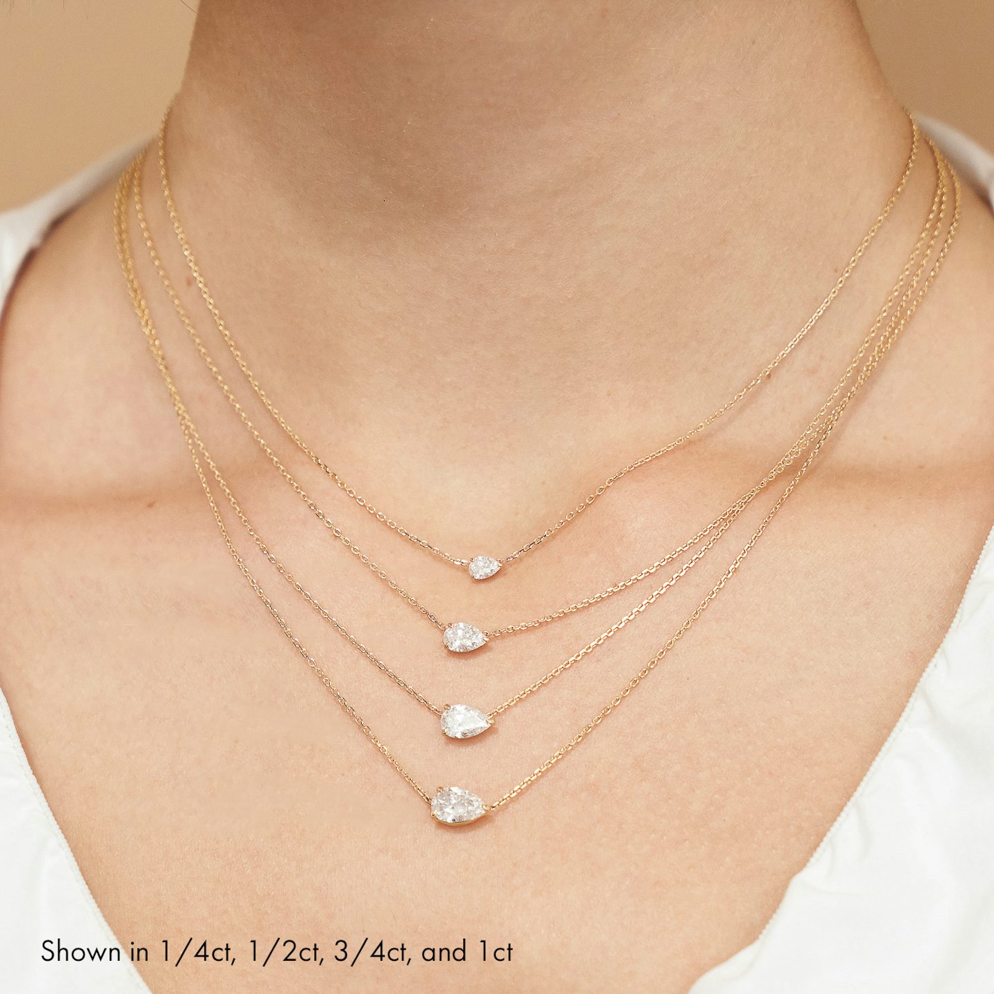 VRAI Solitaire Necklace | Pear | 14k | Rose Gold | diamondColor: colorless | caratWeight: 2ct