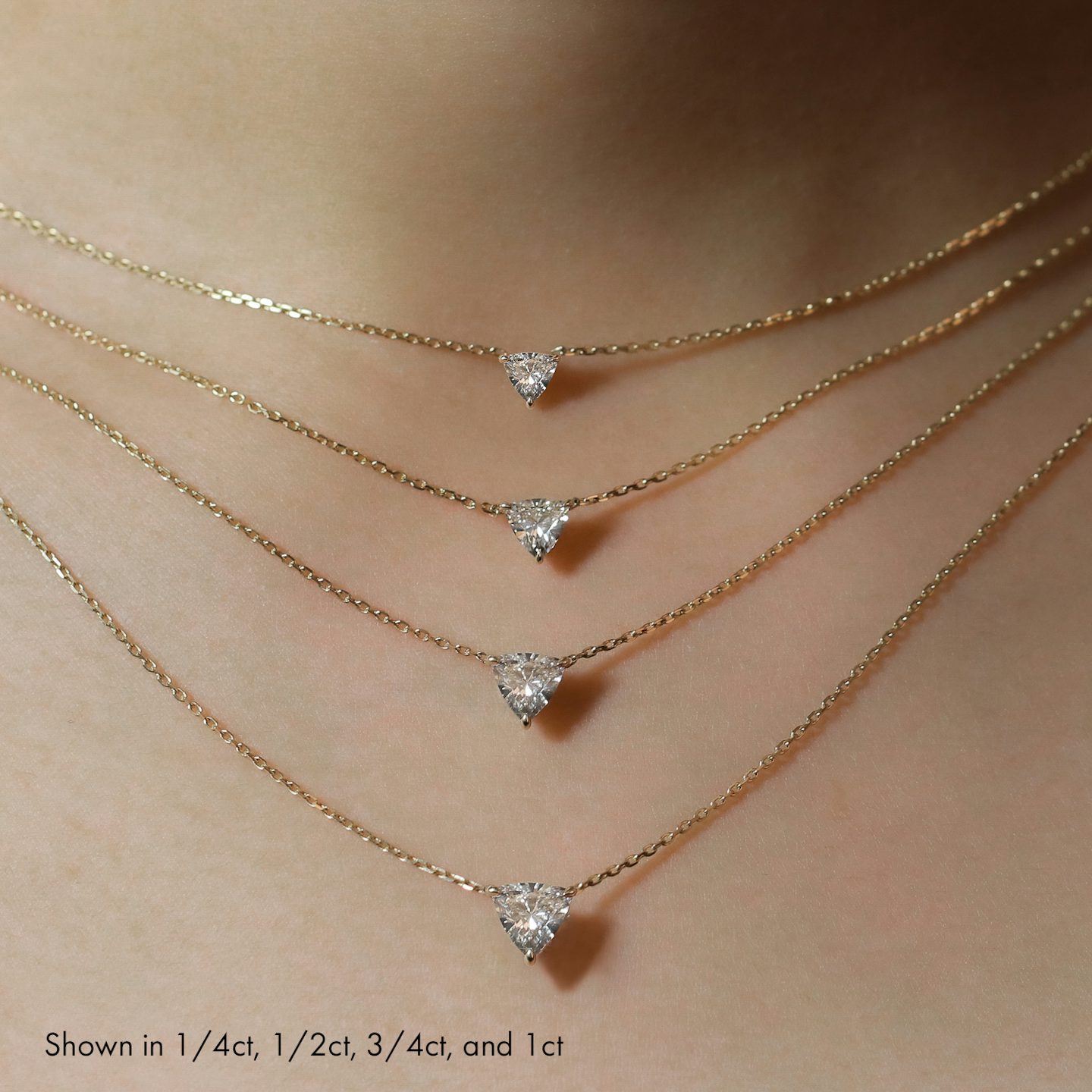 VRAI Solitaire Necklace | Trillion | 14k | Yellow Gold | caratWeight: 0.50ct
