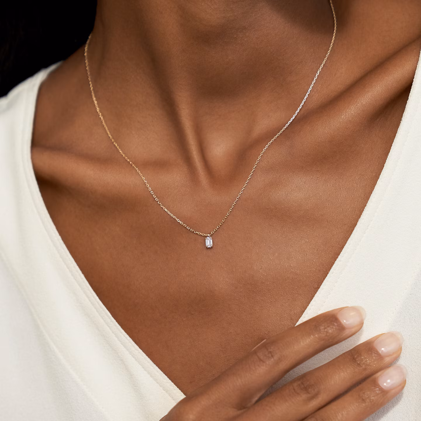 VRAI Solitaire Pendant | Emerald | 14k | Rose Gold | caratWeight: 0.25ct