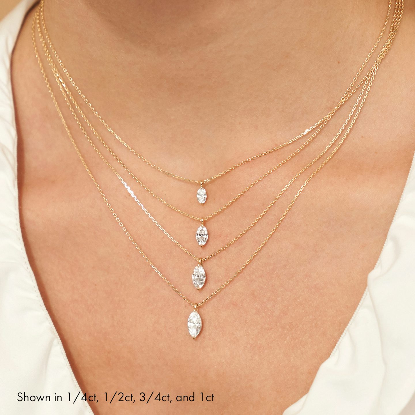 VRAI Solitaire Pendant | Marquise | 14k | White Gold | caratWeight: other