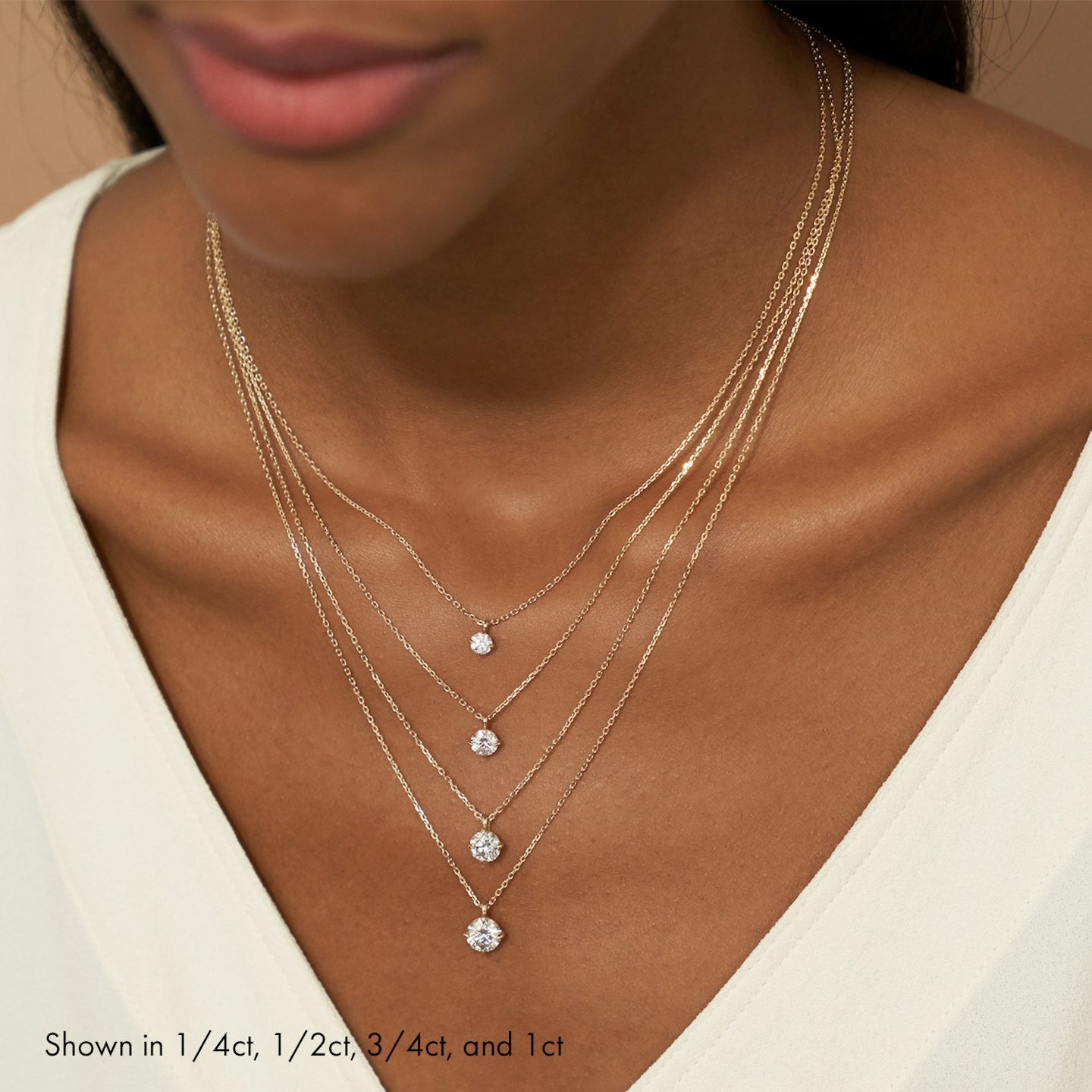 VRAI Solitaire Pendant | Round Brilliant | 14k | Rose Gold | diamondColor: near-colorless | caratWeight: 1.0ct