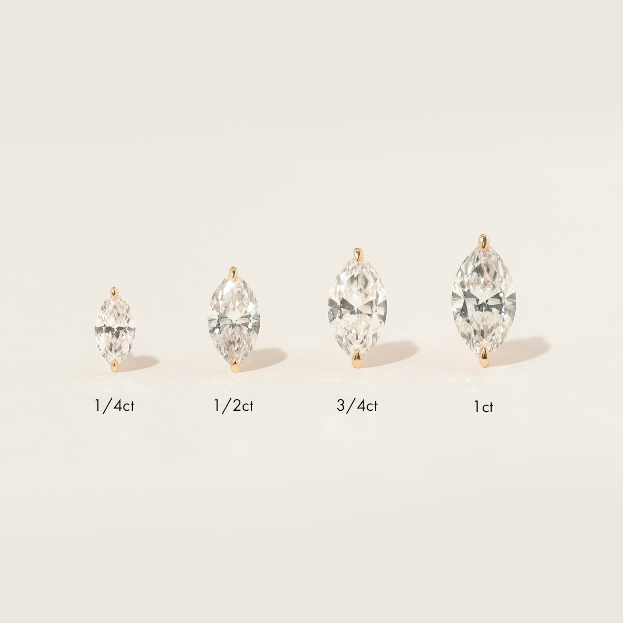 VRAI Solitaire Stud | Marquise | 14k | Yellow Gold | caratWeight: other