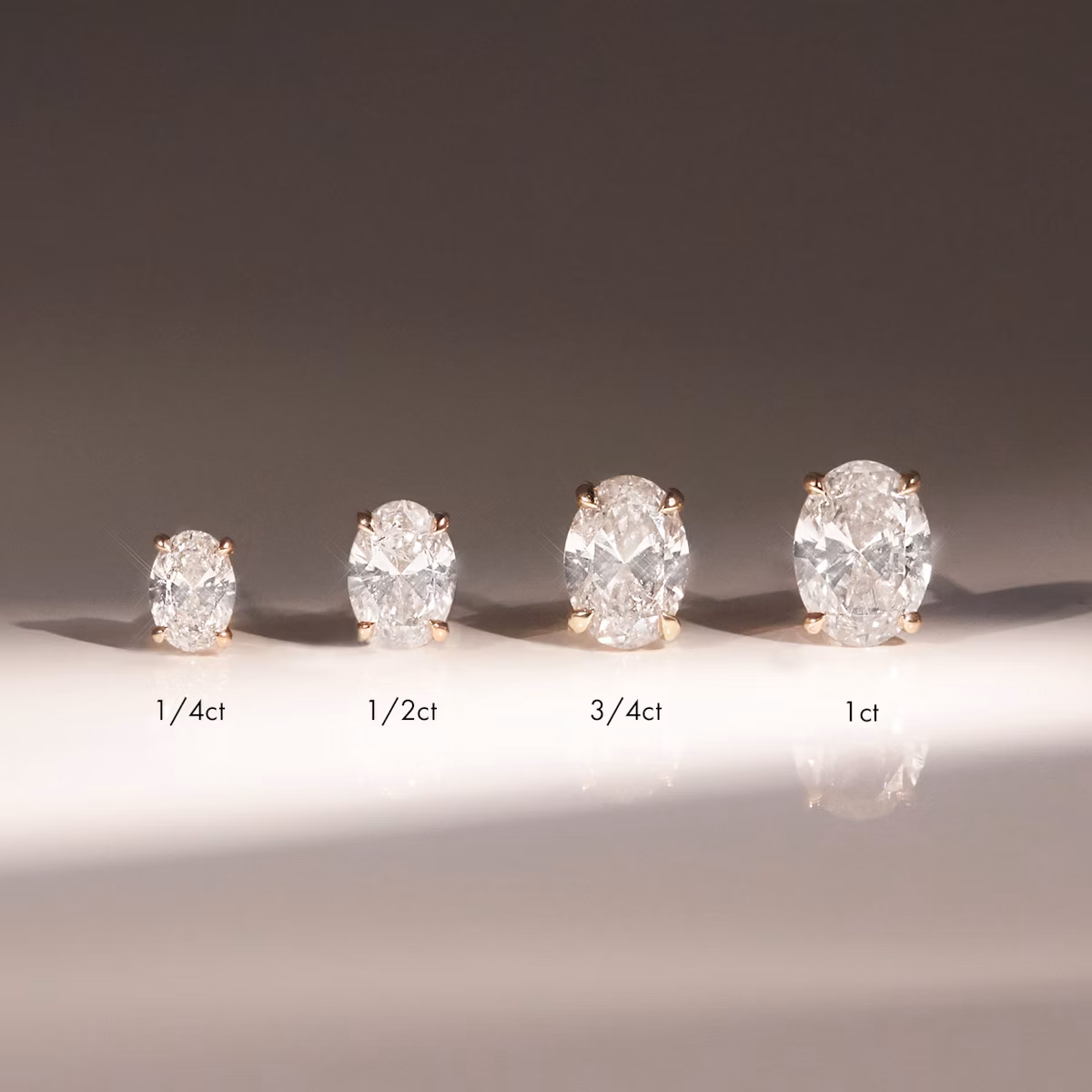 VRAI Solitaire Stud | Oval | 14k | White Gold | caratWeight: other