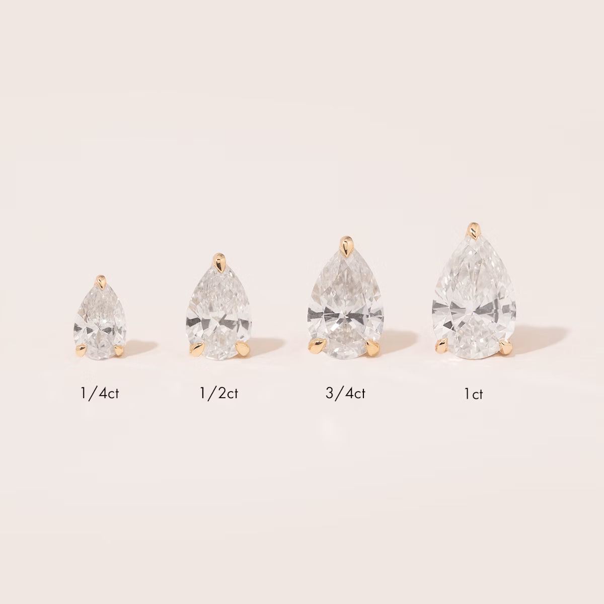 VRAI Solitaire Stud | Pear | 14k | White Gold | diamondColor: near-colorless | caratWeight: 1.0ct