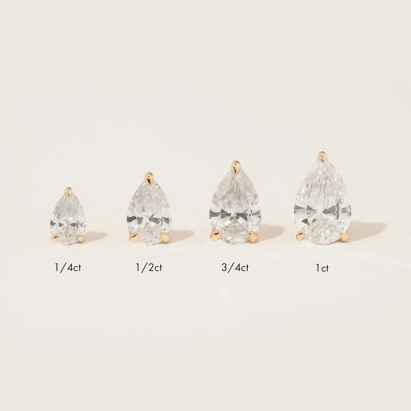 VRAI Solitaire Stud | Pear | 14k | Rose Gold | caratWeight: other
