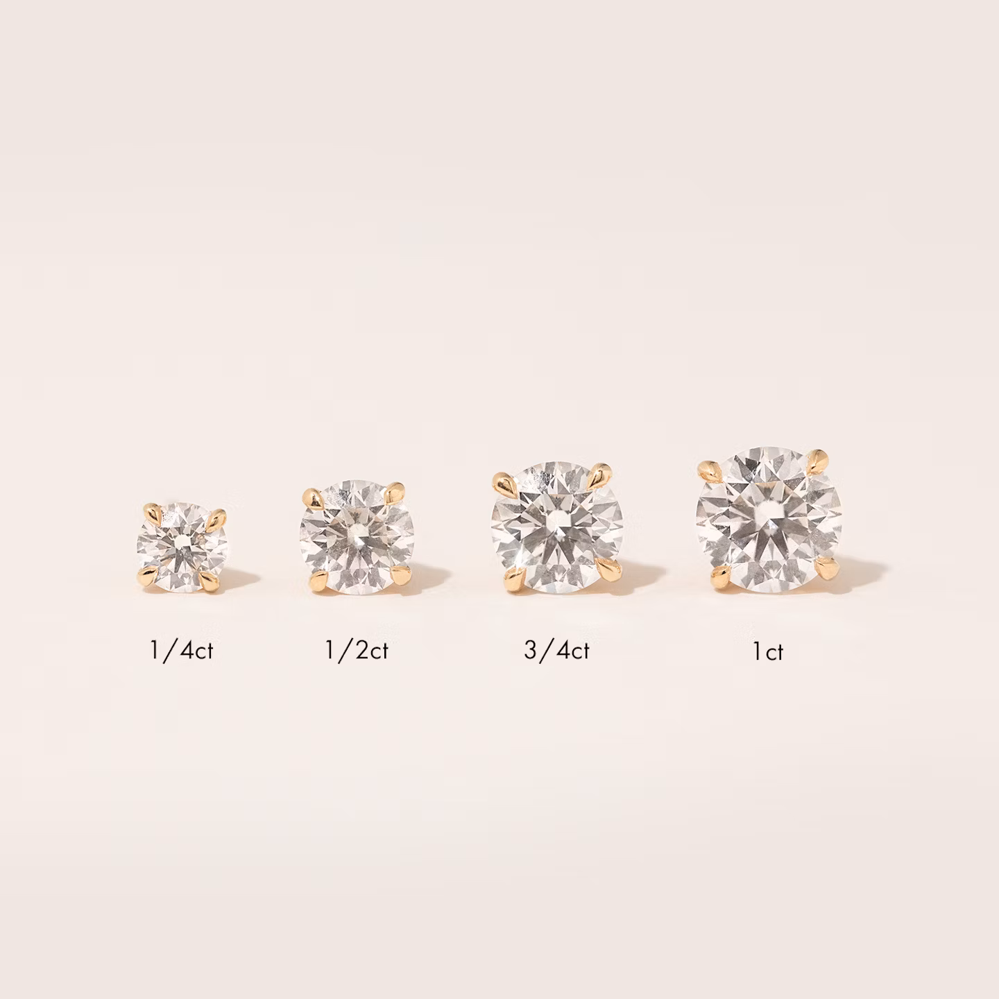 VRAI Solitaire Stud | Round Brilliant | 14k | White Gold | diamondColor: near-colorless | caratWeight: 1.0ct