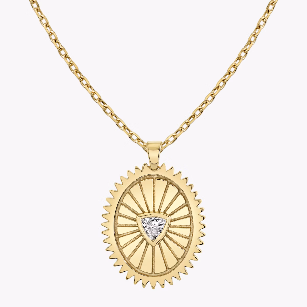 Inner Fire Medallion | Trillion | 14k | Yellow Gold | chainLength: 16-18