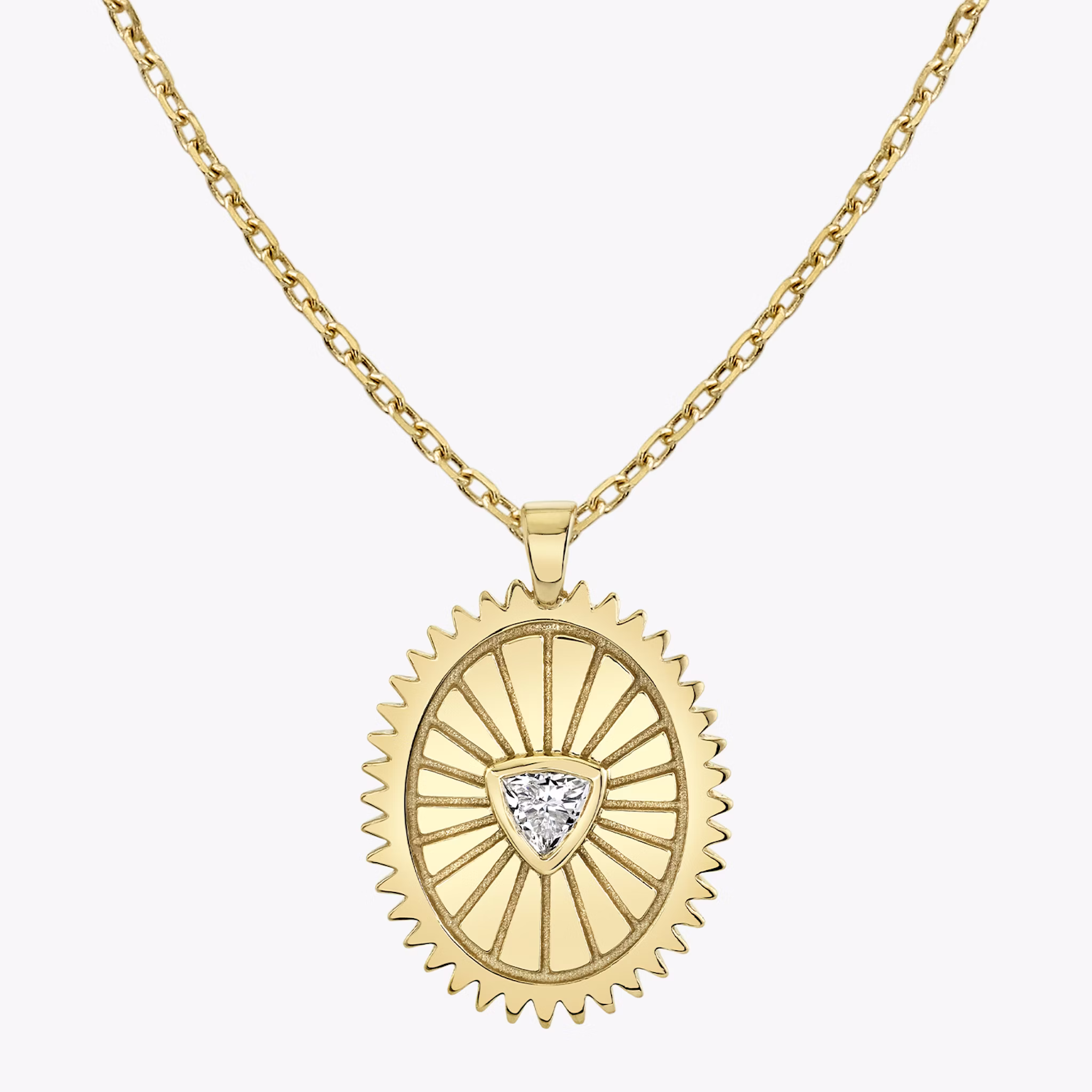 Inner Fire Medallion | Trillion | 14k | Yellow Gold | chainLength: 16-18