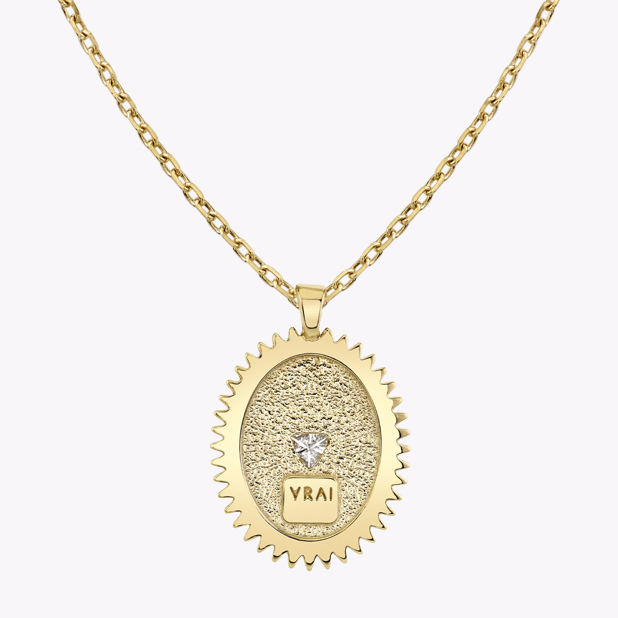 Inner Fire Medallion | Trillion | 14k | Yellow Gold | chainLength: 16-18