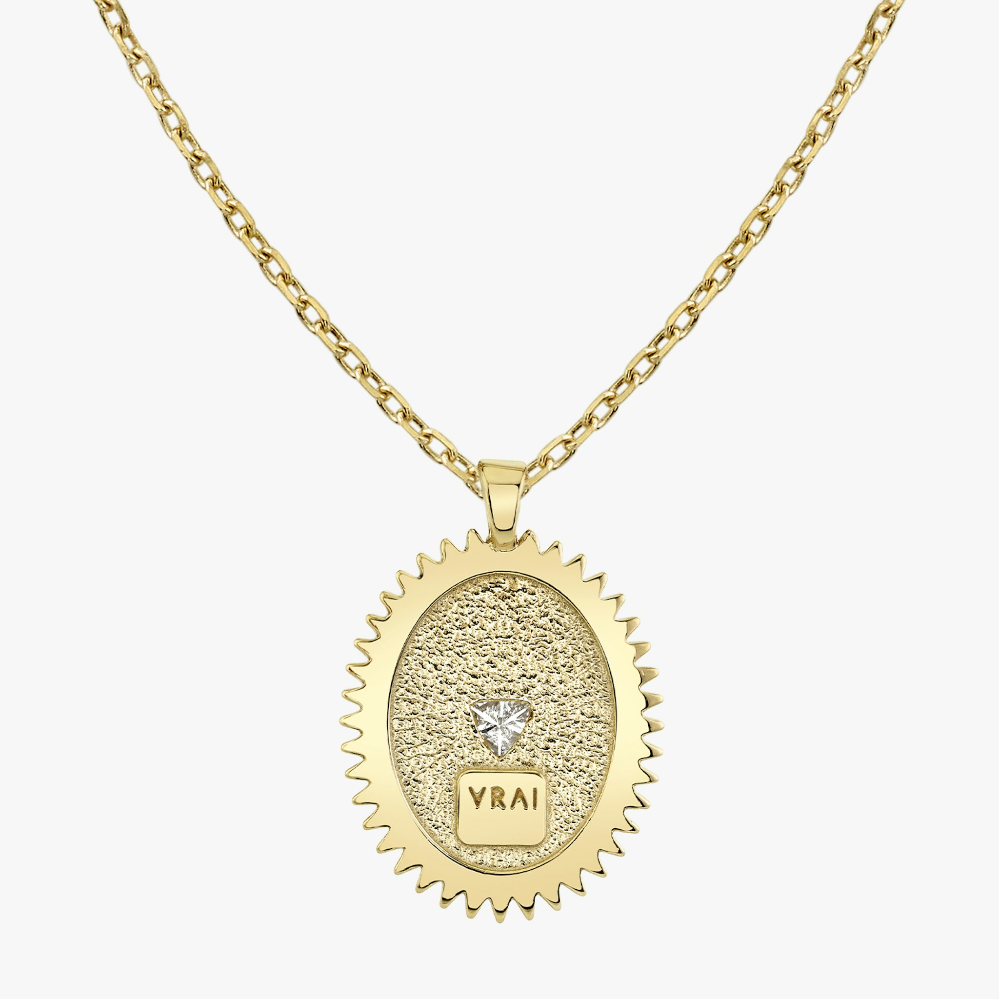 Inner Fire Medallion | Trillion | 14k | Yellow Gold | chainLength: 16-18