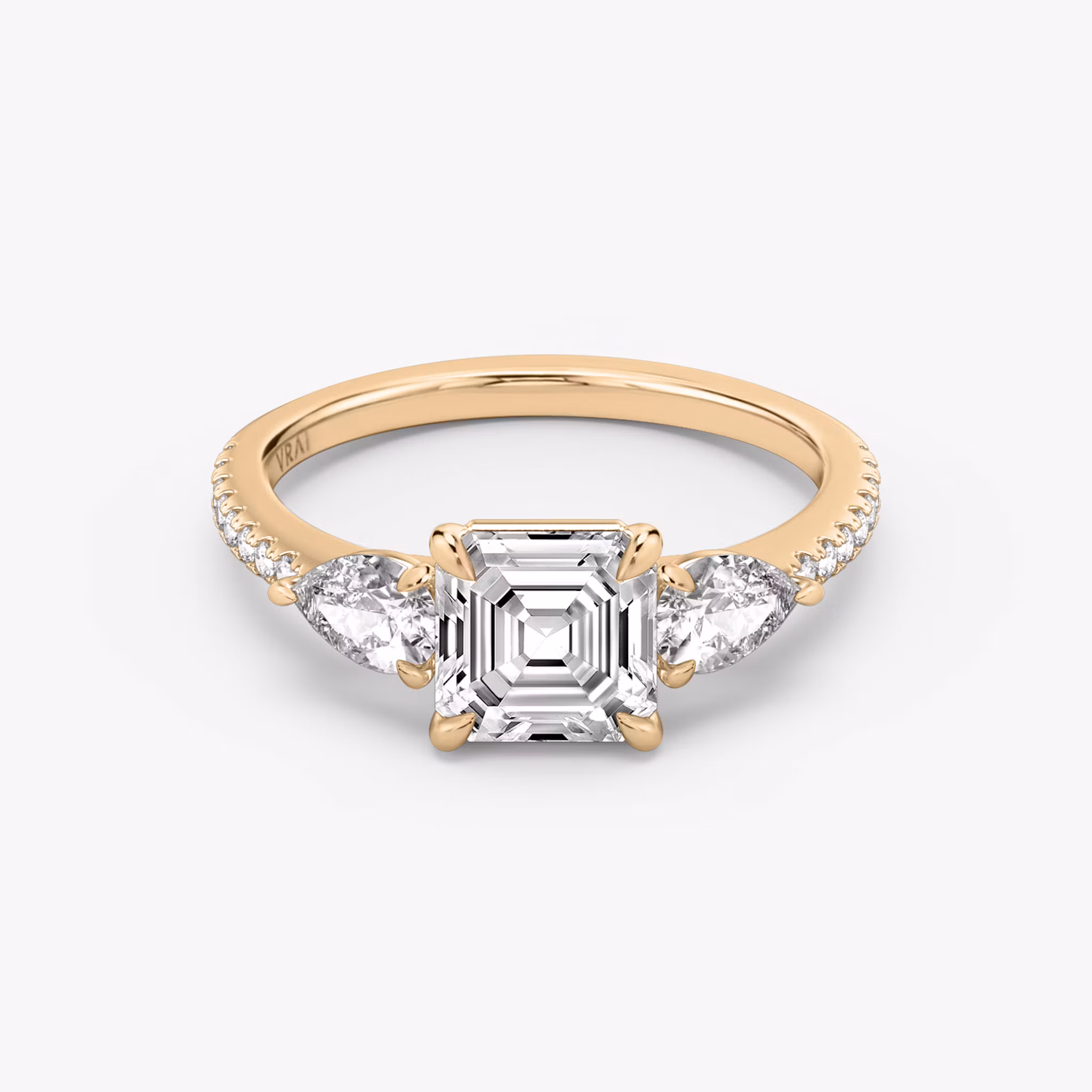 Three Stone Asscher | Rose Gold