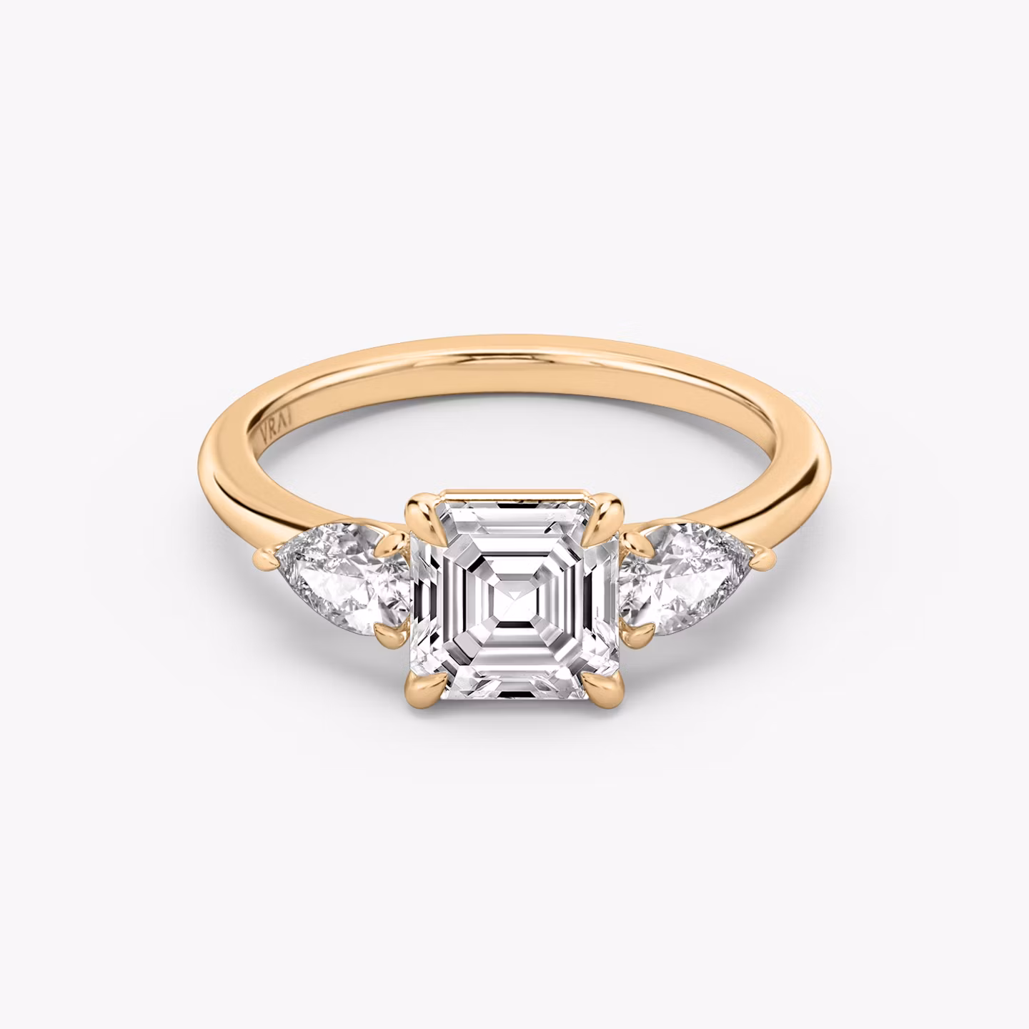 The Three Stone Asscher | Rose Gold