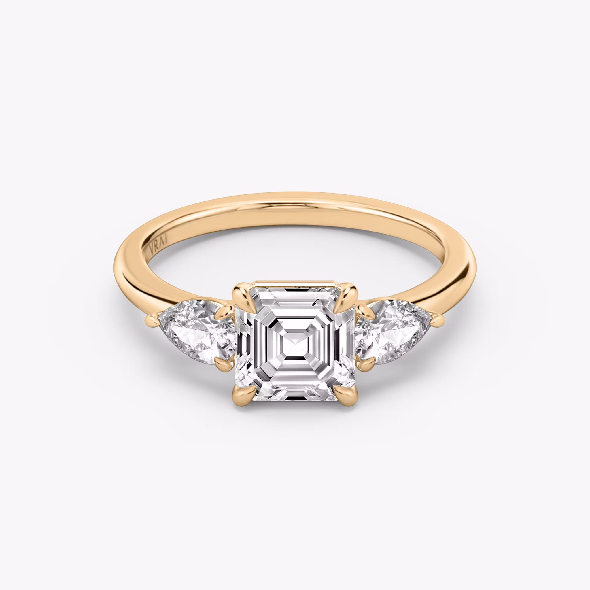 The Three Stone Asscher | Rose Gold