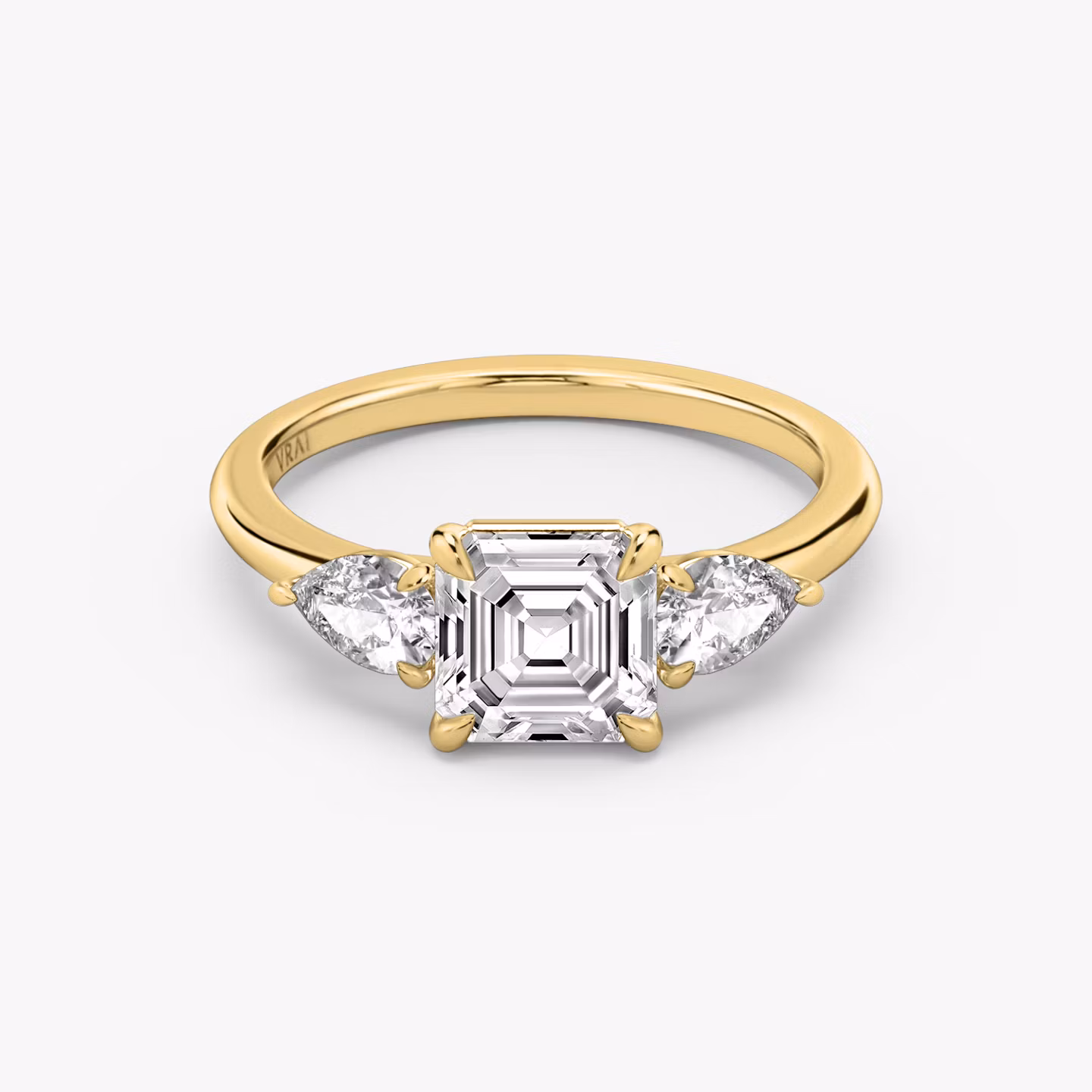 The Three Stone Asscher | Yellow Gold