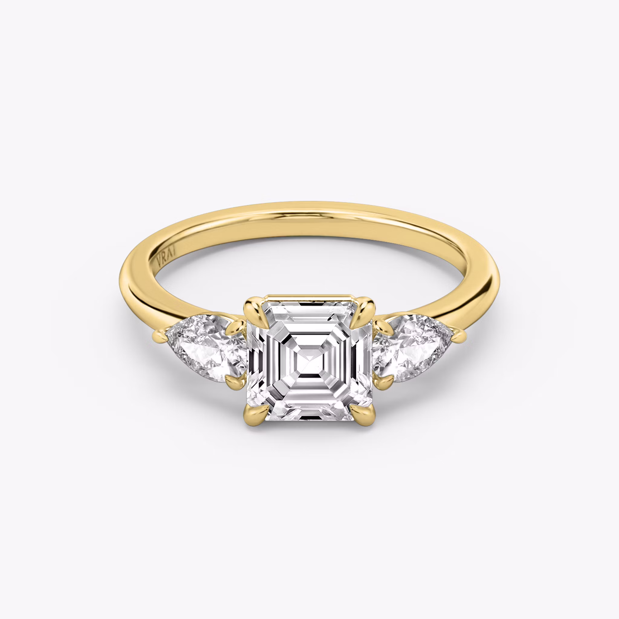 The Three Stone Asscher | Yellow Gold