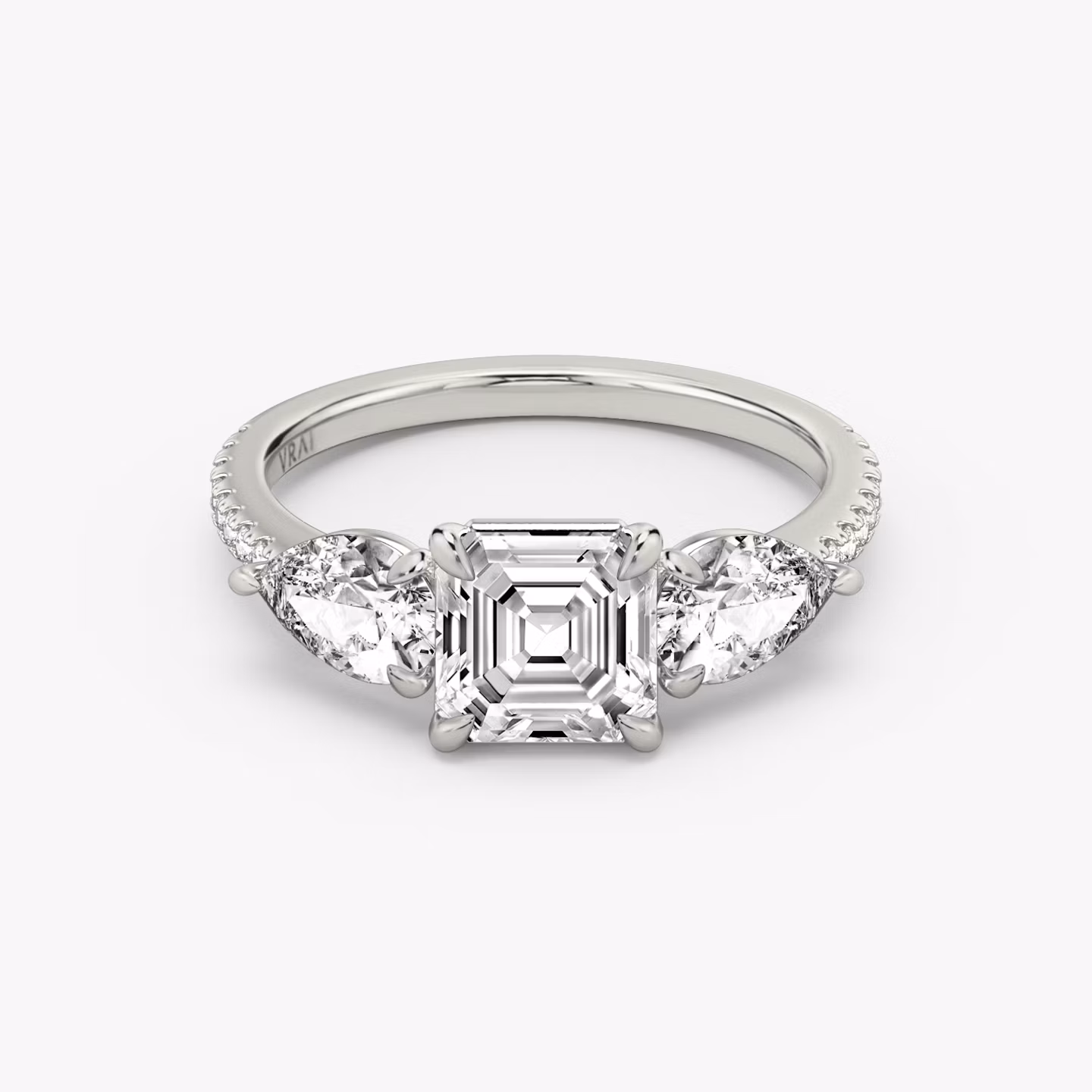 The Three Stone Asscher | White Gold