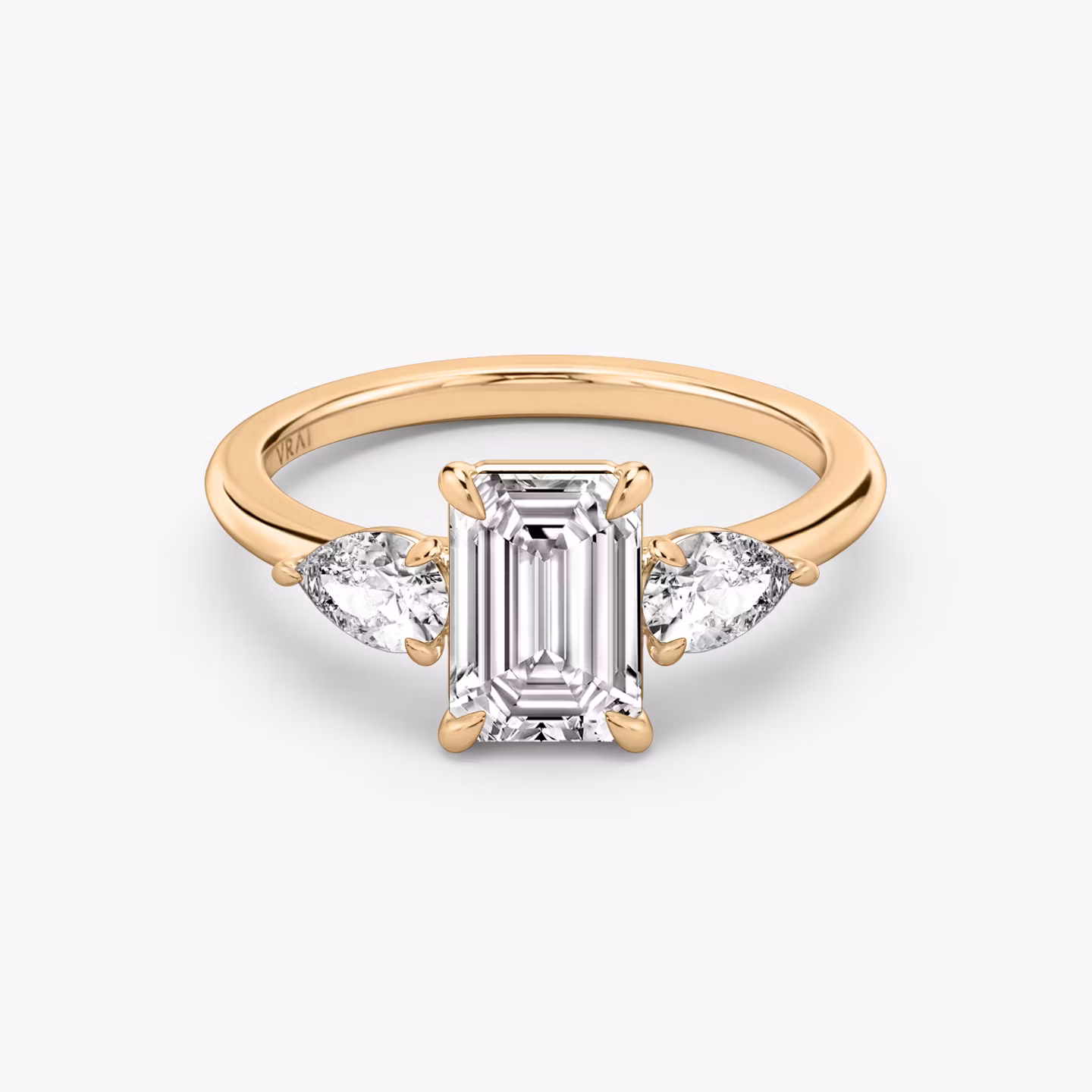 The Three Stone Emerald | Rose Gold