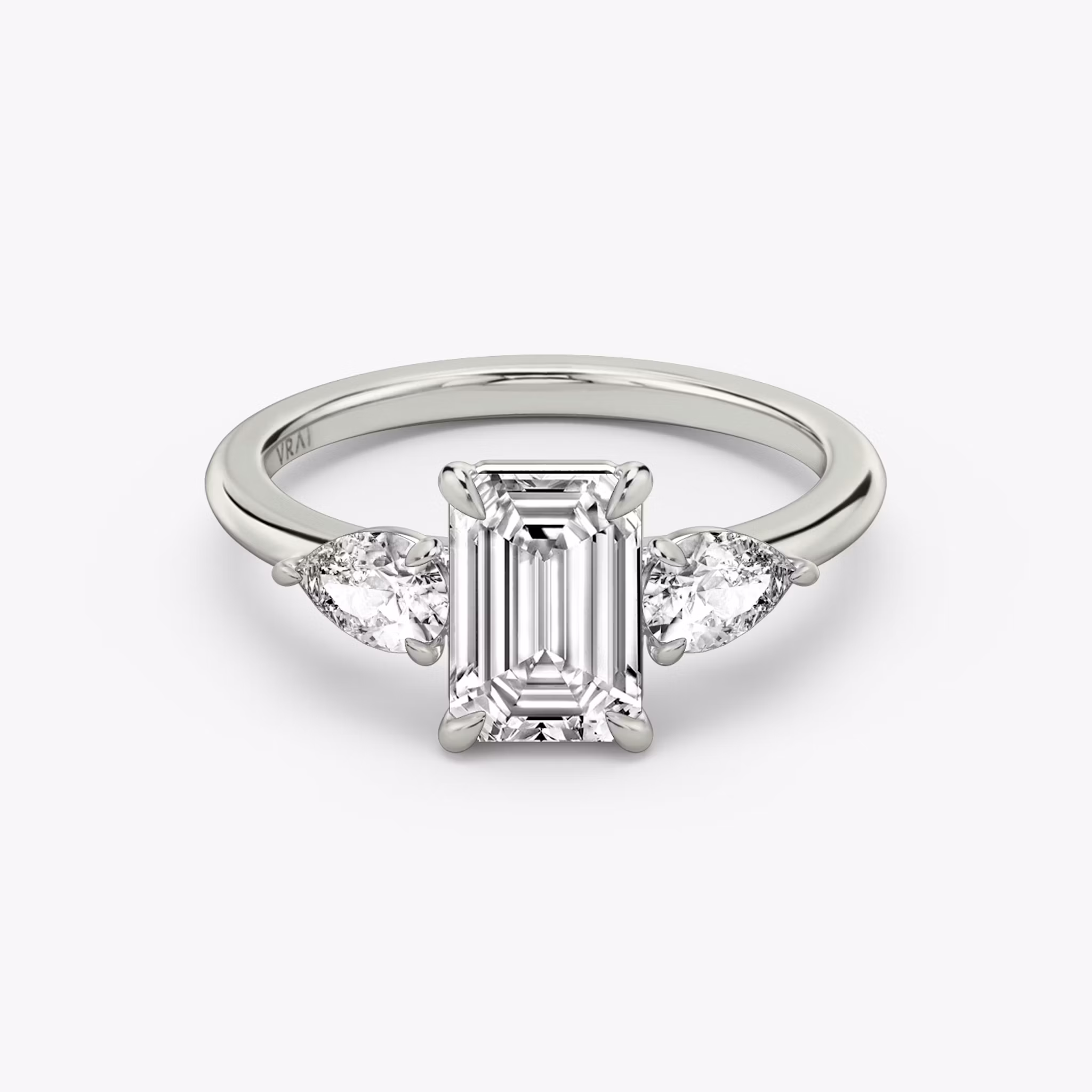 The Three Stone Emerald | White Gold