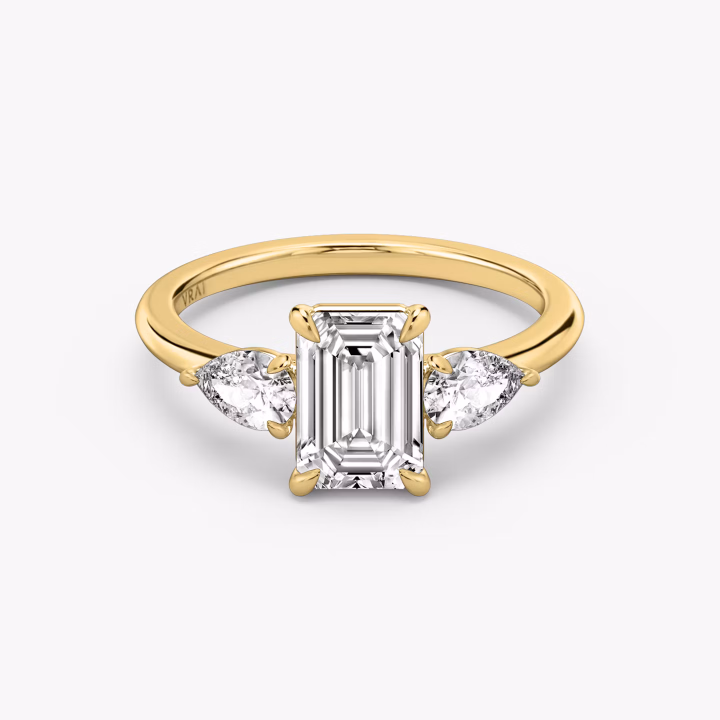 The Three Stone Emerald | Yellow Gold