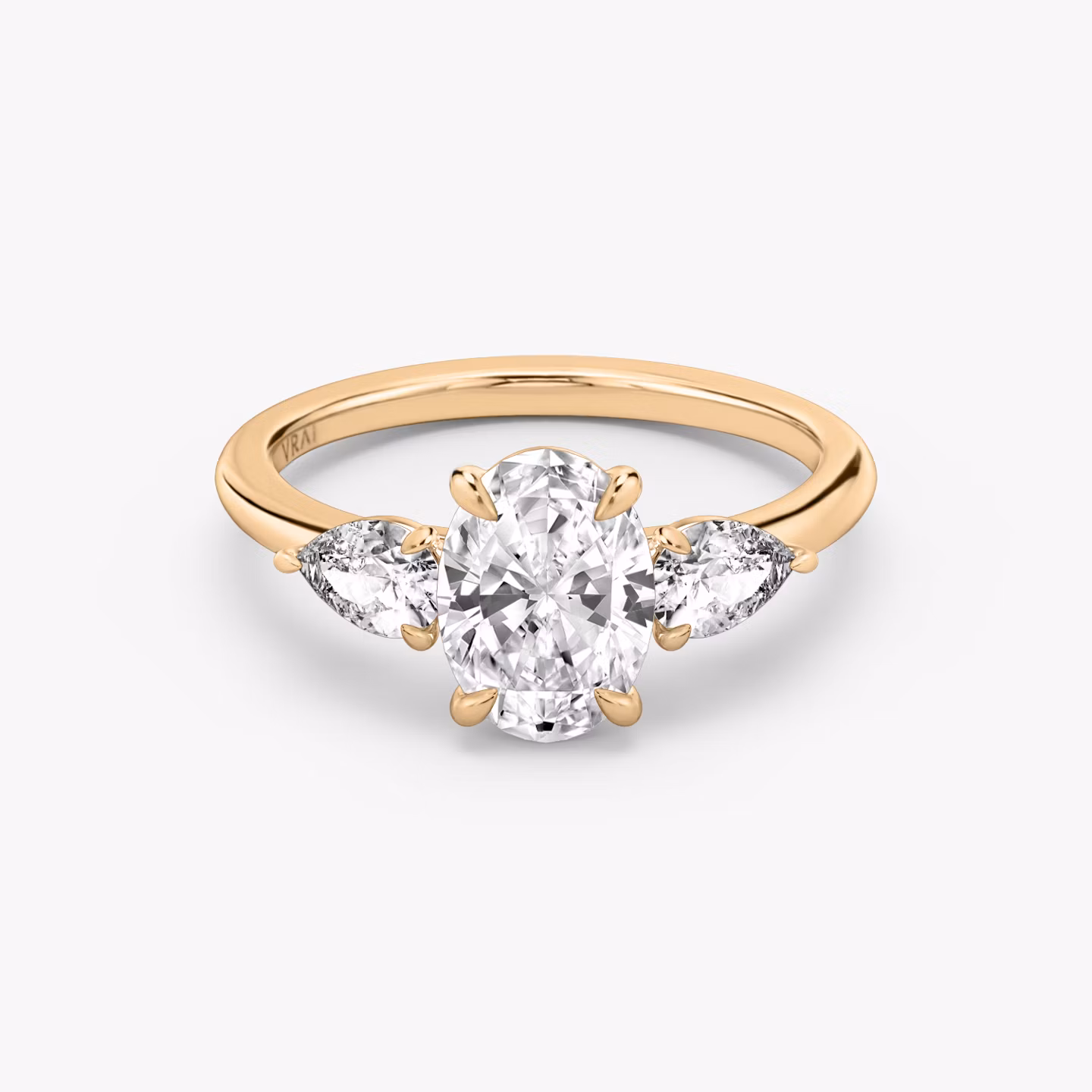 The Three Stone Oval | Rose Gold