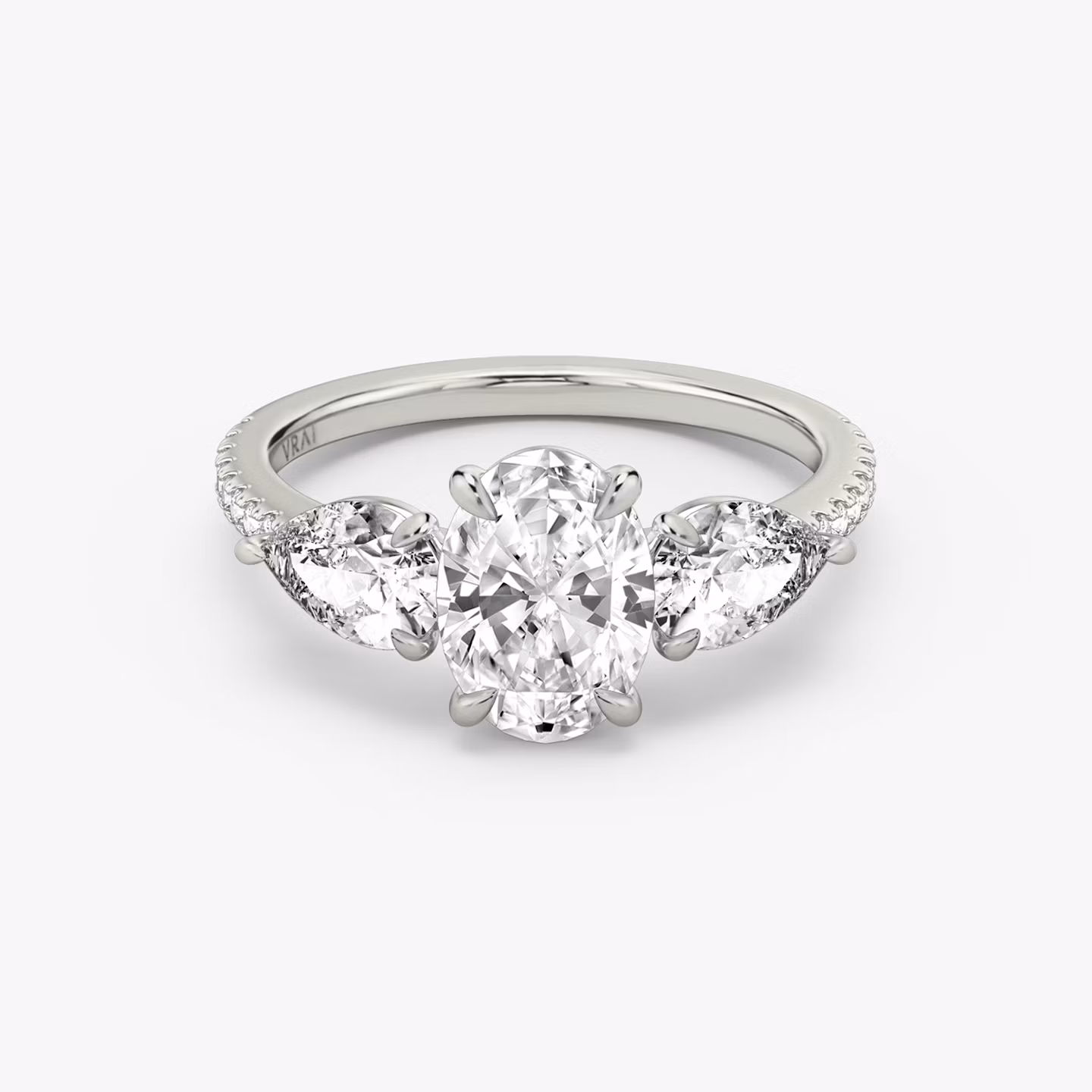 The Three Stone Oval | Platinum