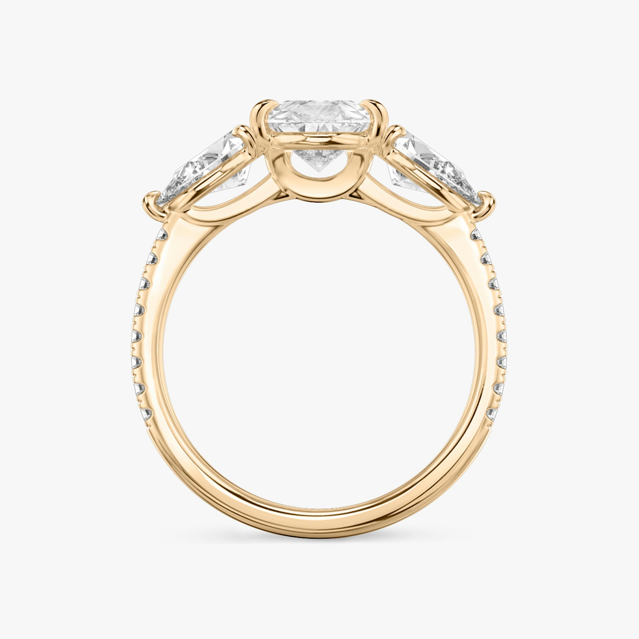 Three Stone | Tropfen | 14k | Roségold | bandAccent: Mit Pavé-Besatz | sideStoneCarat: 0.50ct | sideStoneShape: Tropfen | diamondOrientation: vertical | caratWeight: other