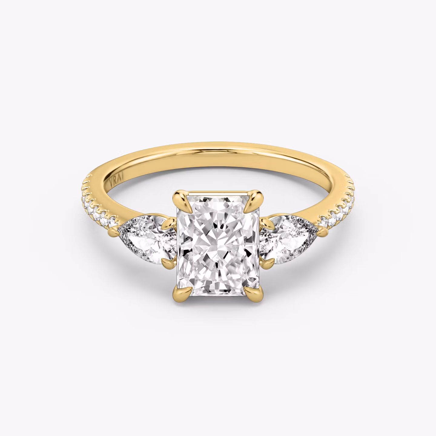 The Three Stone Radiant | Yellow Gold