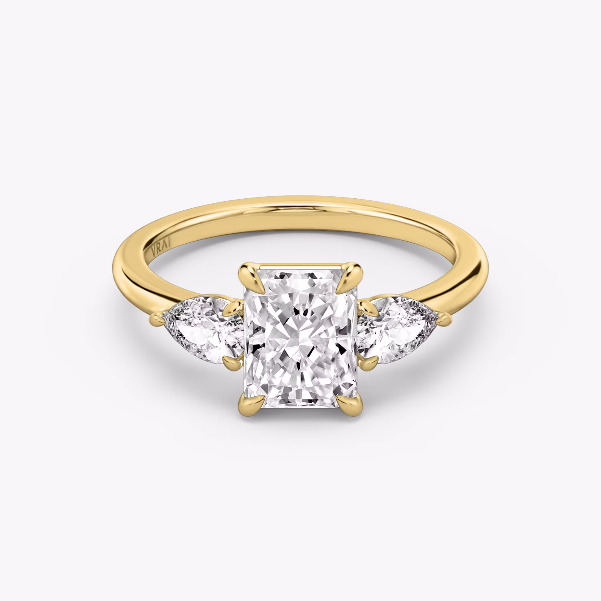 The Three Stone Radiant | Yellow Gold