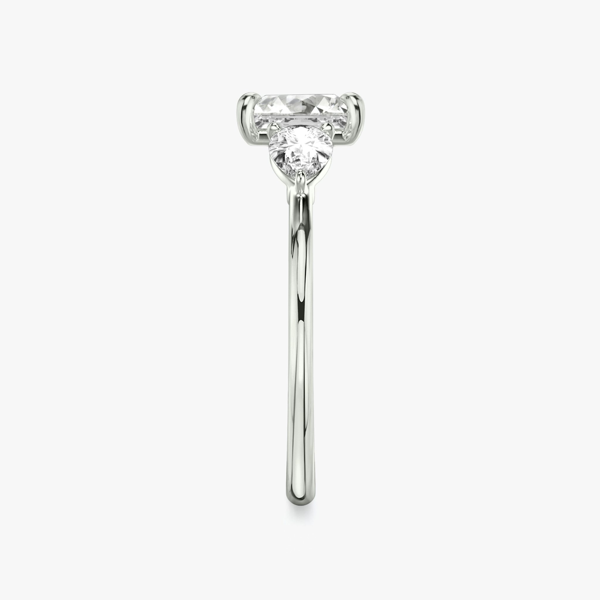 The Three Stone | Princess | 18k | White Gold | bandAccent: Plain | sideStoneCarat: 0.25ct | sideStoneShape: Pear | diamondOrientation: vertical | caratWeight: other