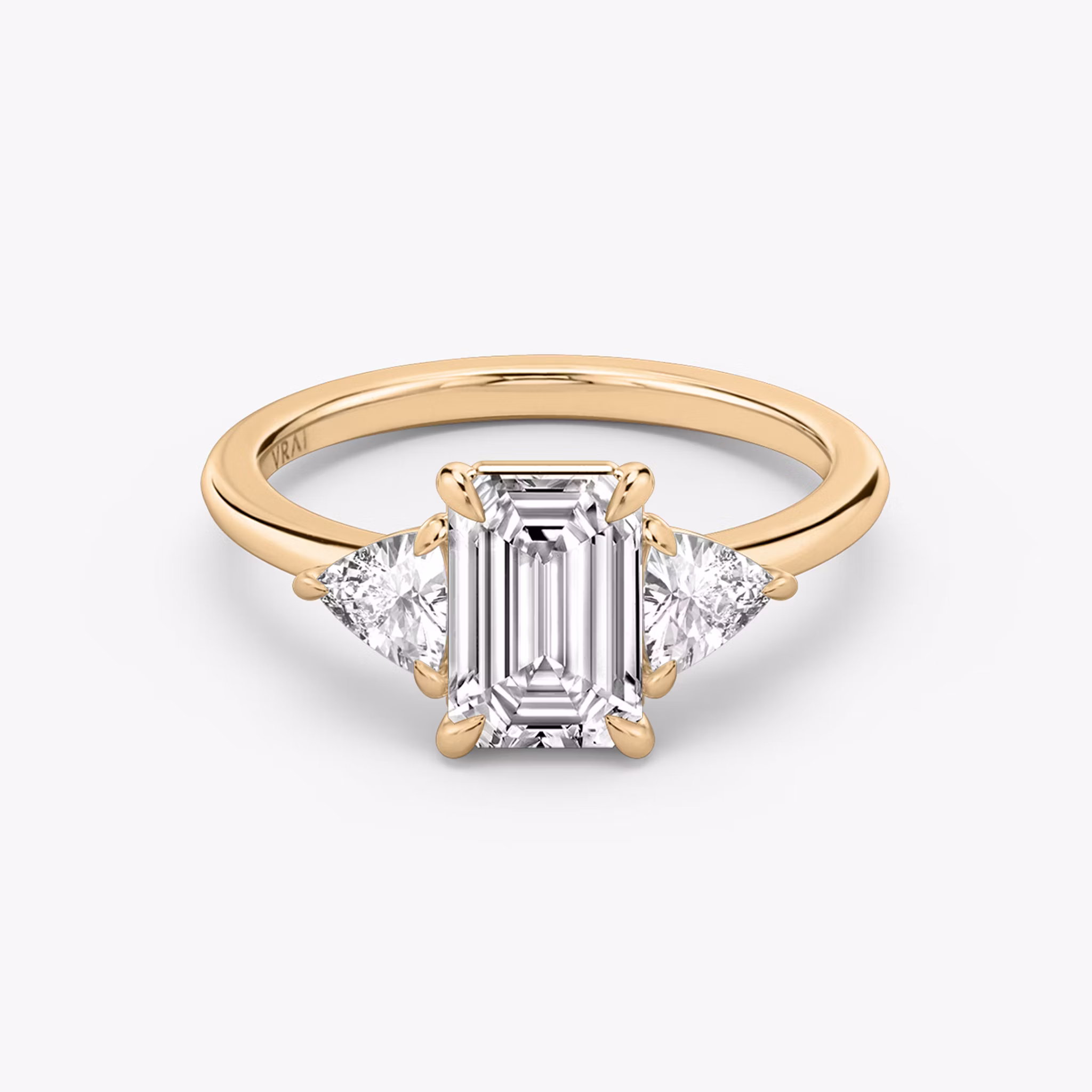 The Three Stone Emerald | Rose Gold
